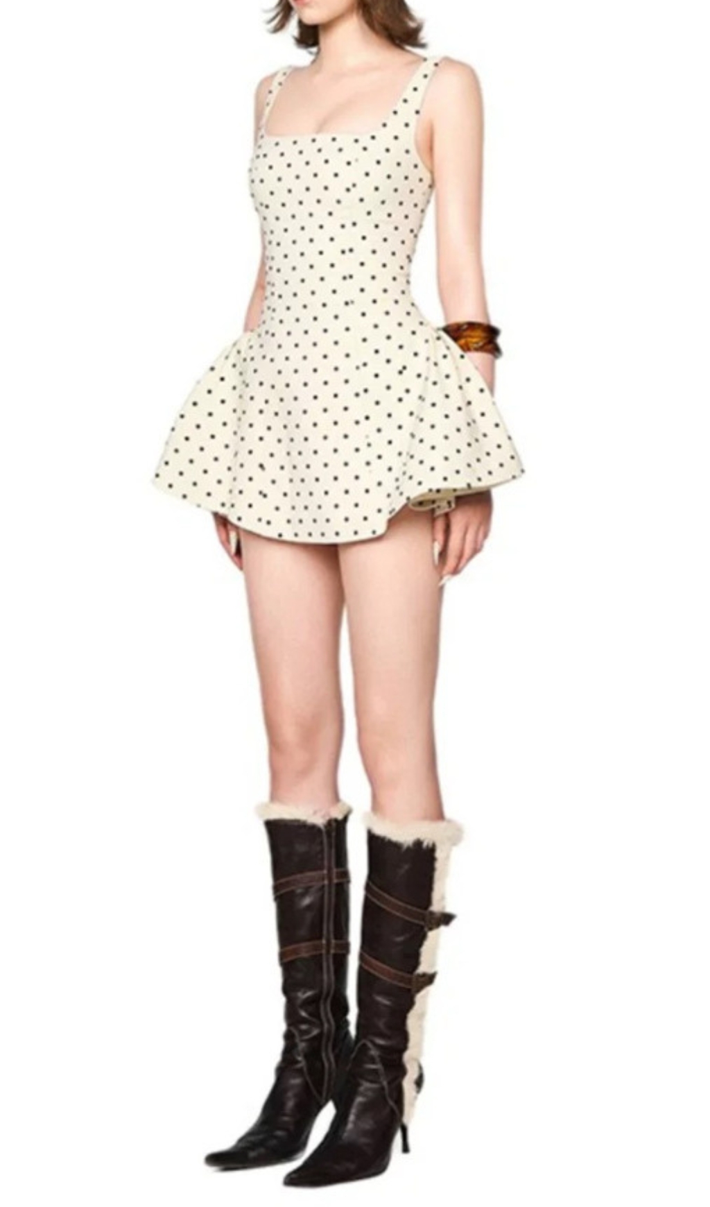 TRENDING WHITE DOT STRAP MINI DRESS - OWNCI TRENDING WHITE DOT STRAP MINI DRESS - OWNCI