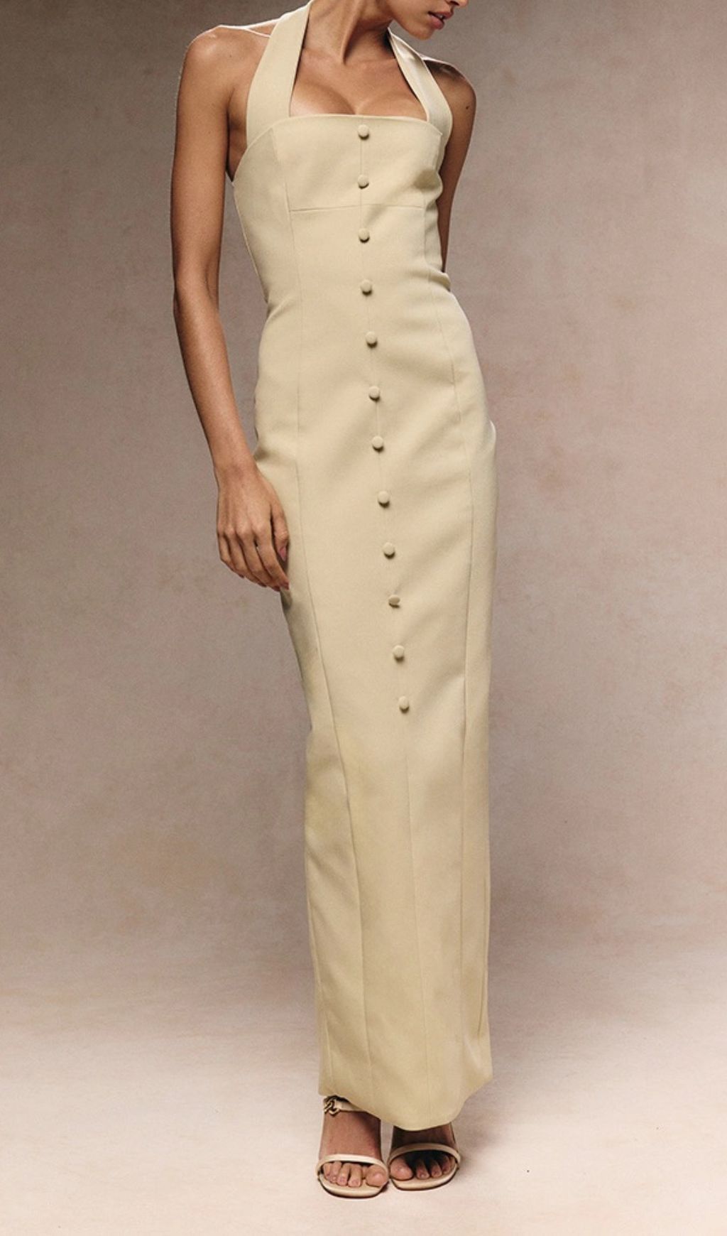 cbbb4c222aa125d58ff8304be9daa18b.jpg Fashionslee Women Govert Halter Button Maxi Dress