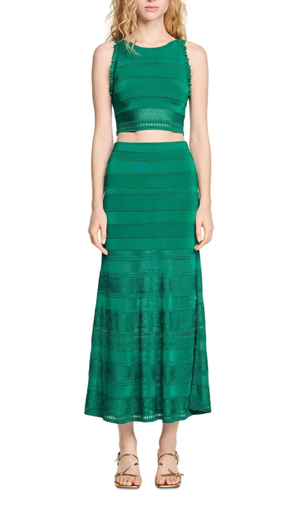 Fashionslee Women Decorative Knit Maxi Skirt