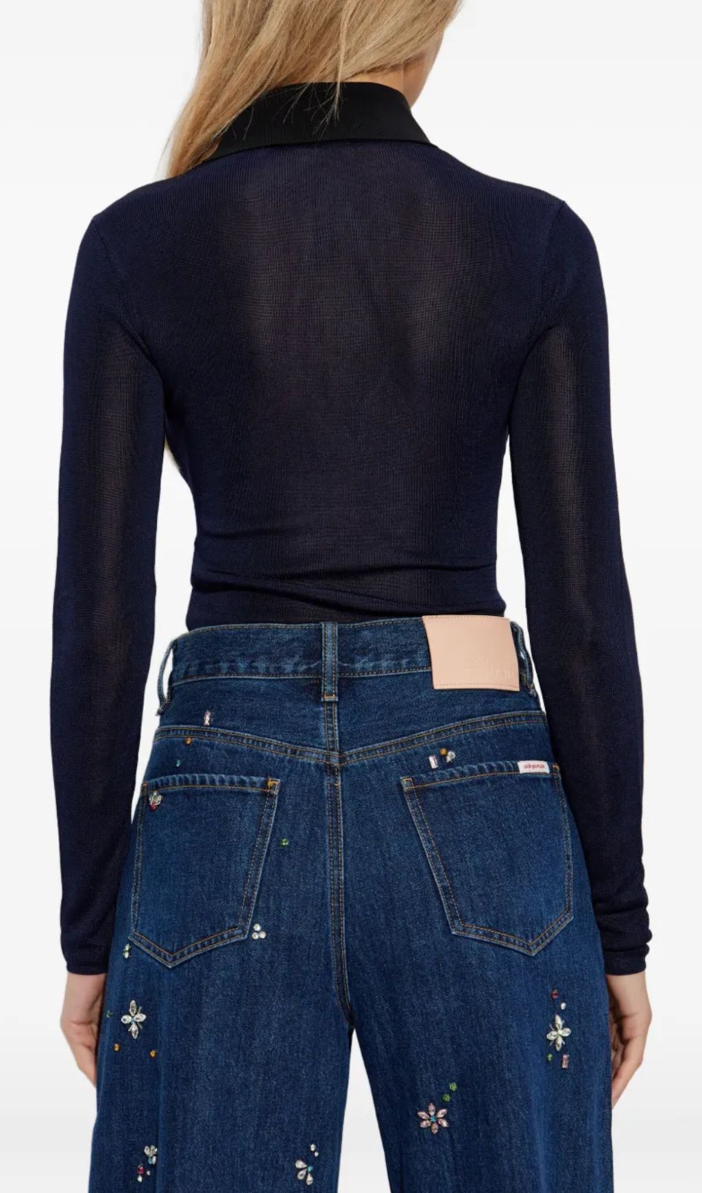 Fashionslee Women Hilal Ribbed Gold-Button Bodysuit