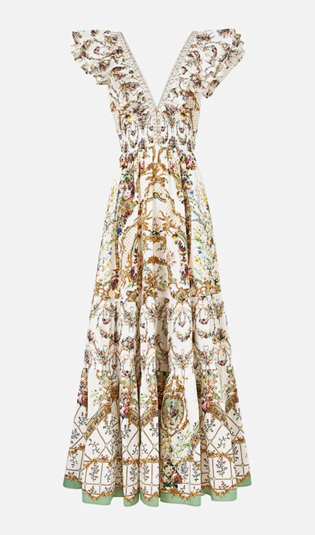 cc135dde50e13c275251bab3d535d174.jpg Fashionslee Women Harding V-Neck Printed Maxi Dress