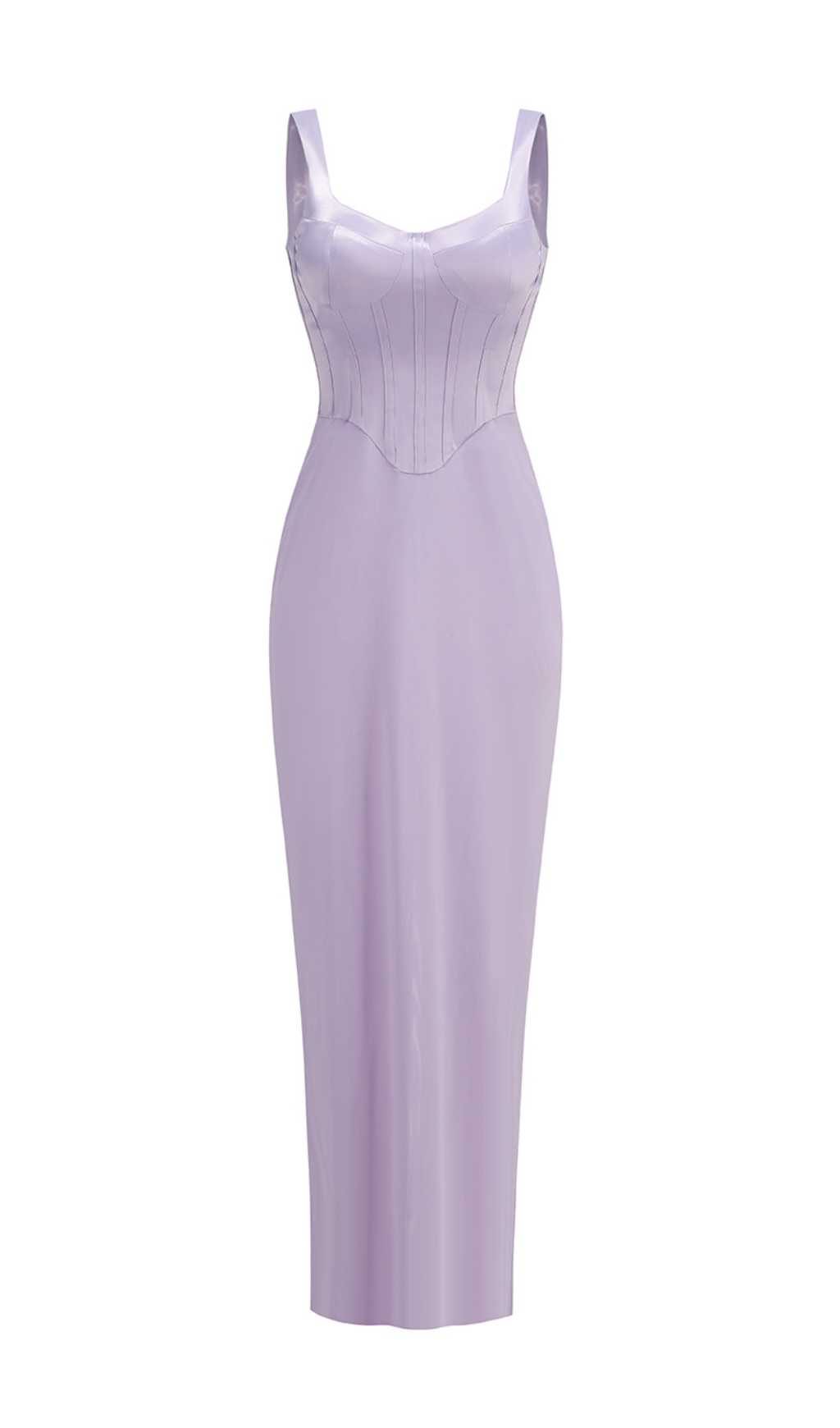 Fashionslee Women Caelyn Orchid Satin Corset Maxi Dress