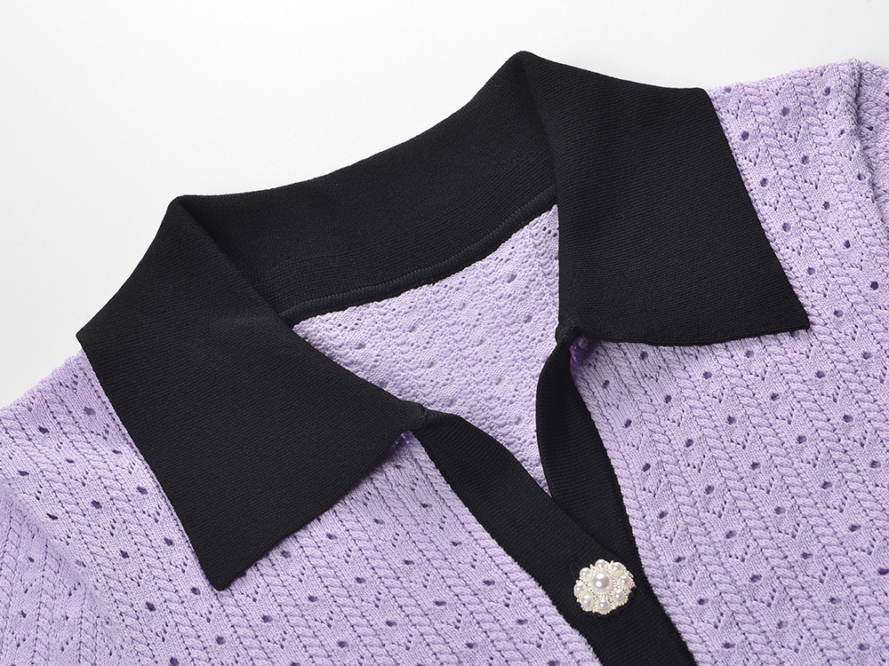 cc5032be575d785a01721448e62dab47.jpg Fashionslee Women Lilac Pointelle Knit Mini Dress