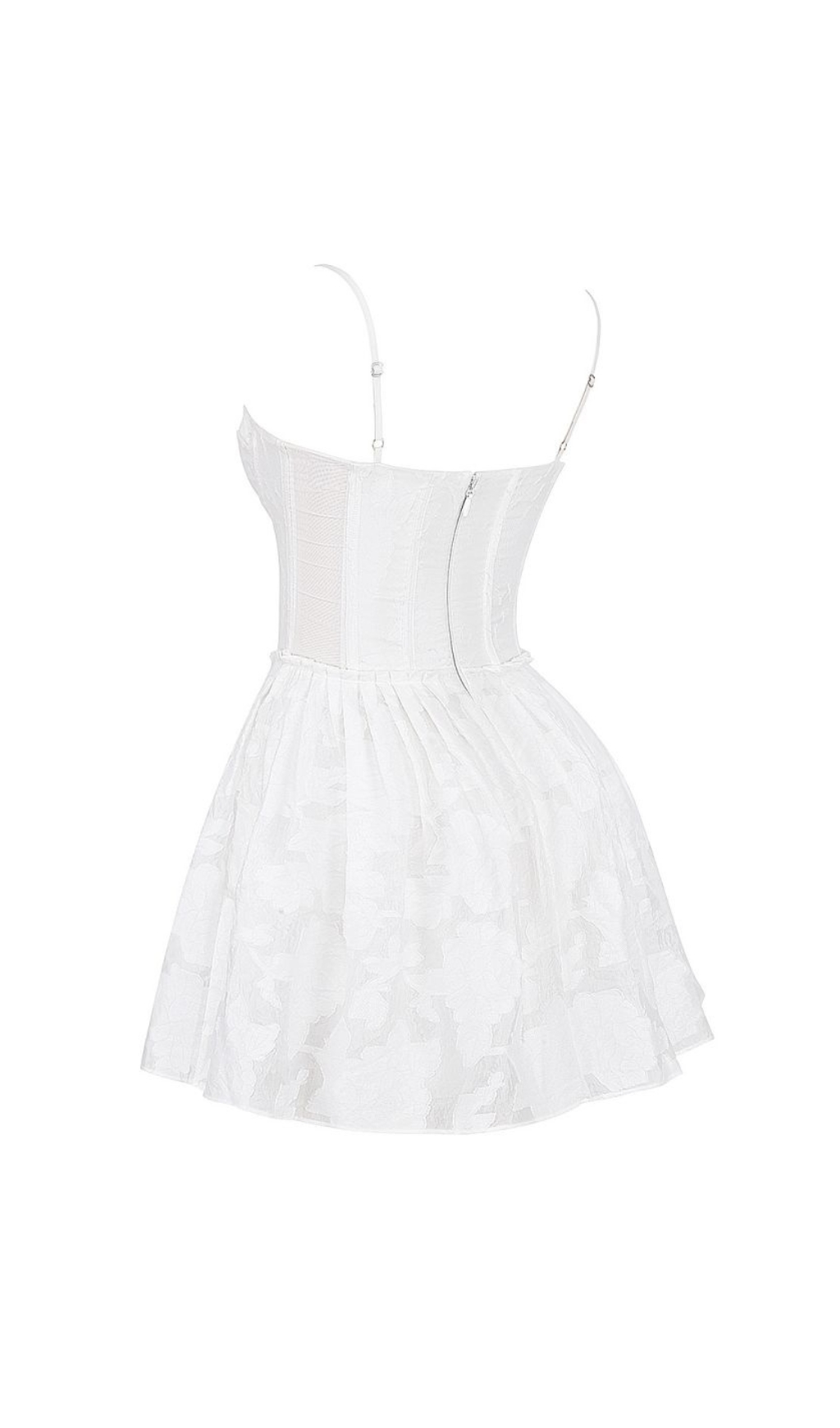 Fashionslee Women Bryndis White Floral Corset Mini Dress