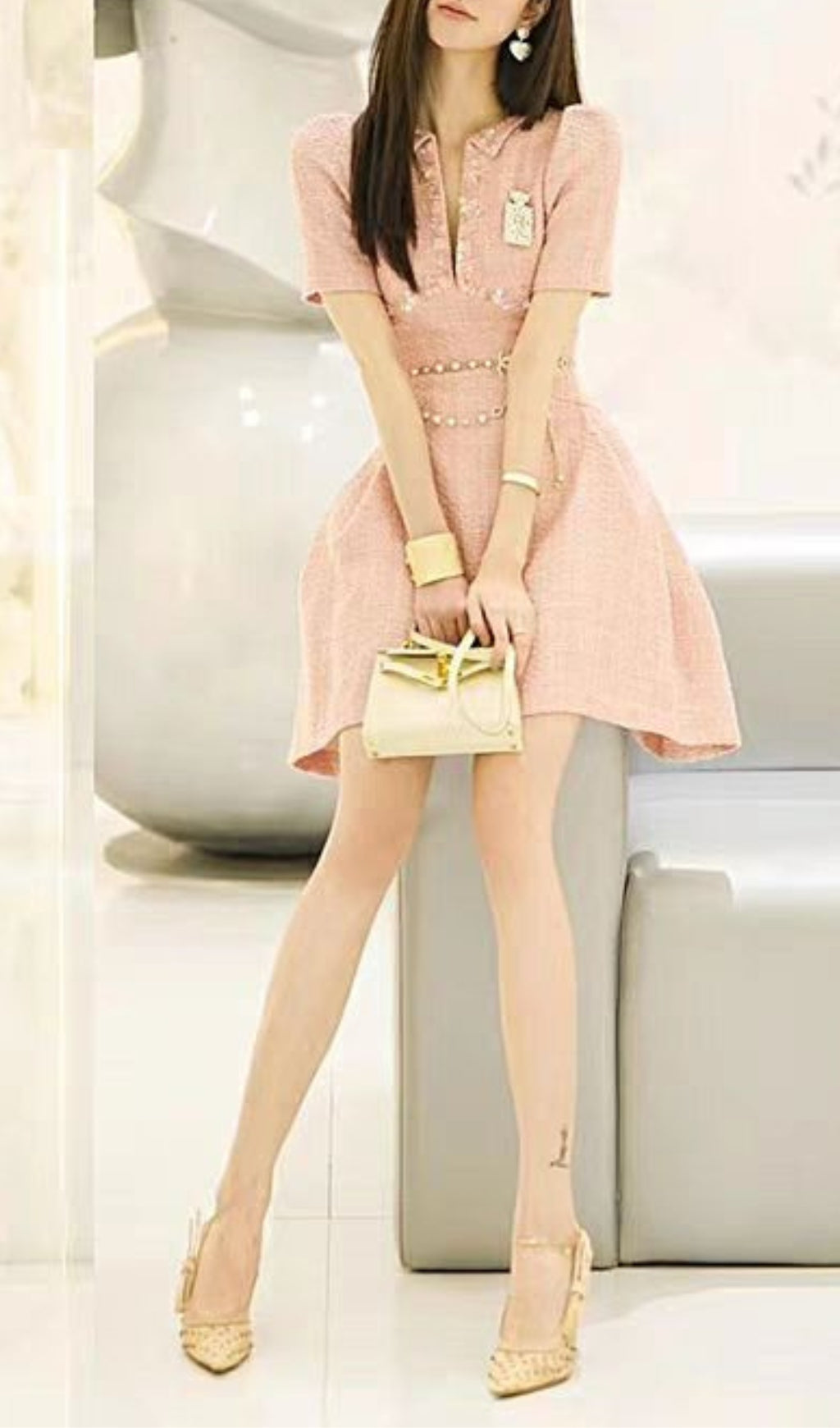 cca5c4903f46797fd97130e8d7497f3b.jpeg Fashionslee Women A-Line Beaded Sequine Mini Dress In Pink