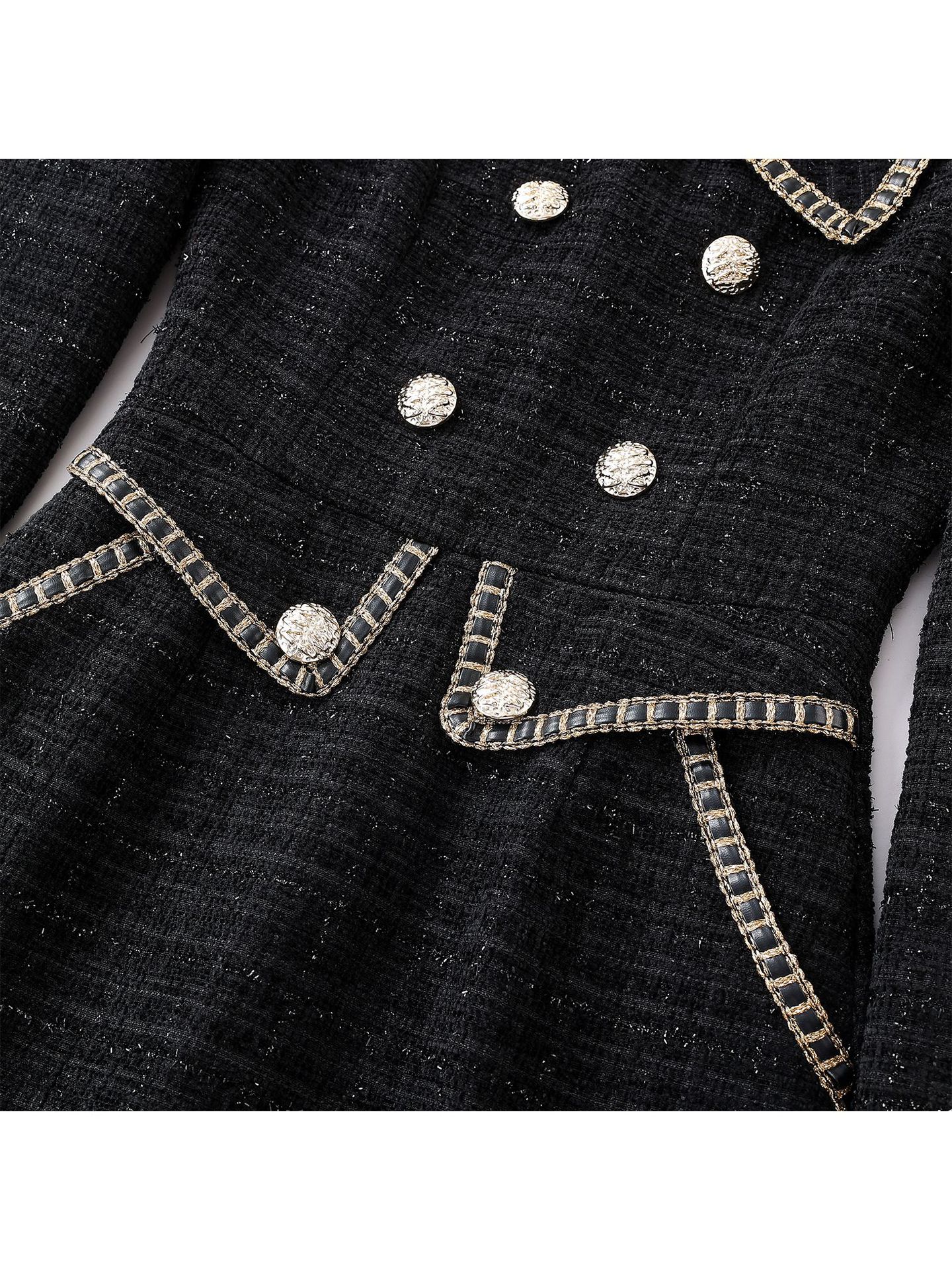 ccb3176fbb0637430ee52ebef979b4ff.jpg Fashionslee Women Campana Black Long Sleeve Button Mini Dress