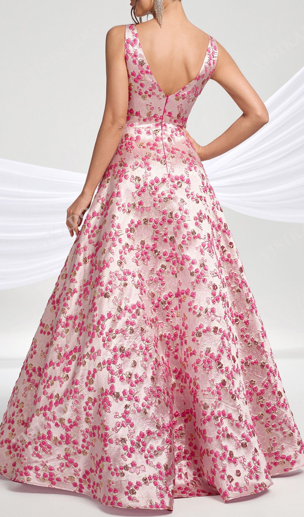 Fashionslee Women Hamida Floral V-Neck Maxi Dress