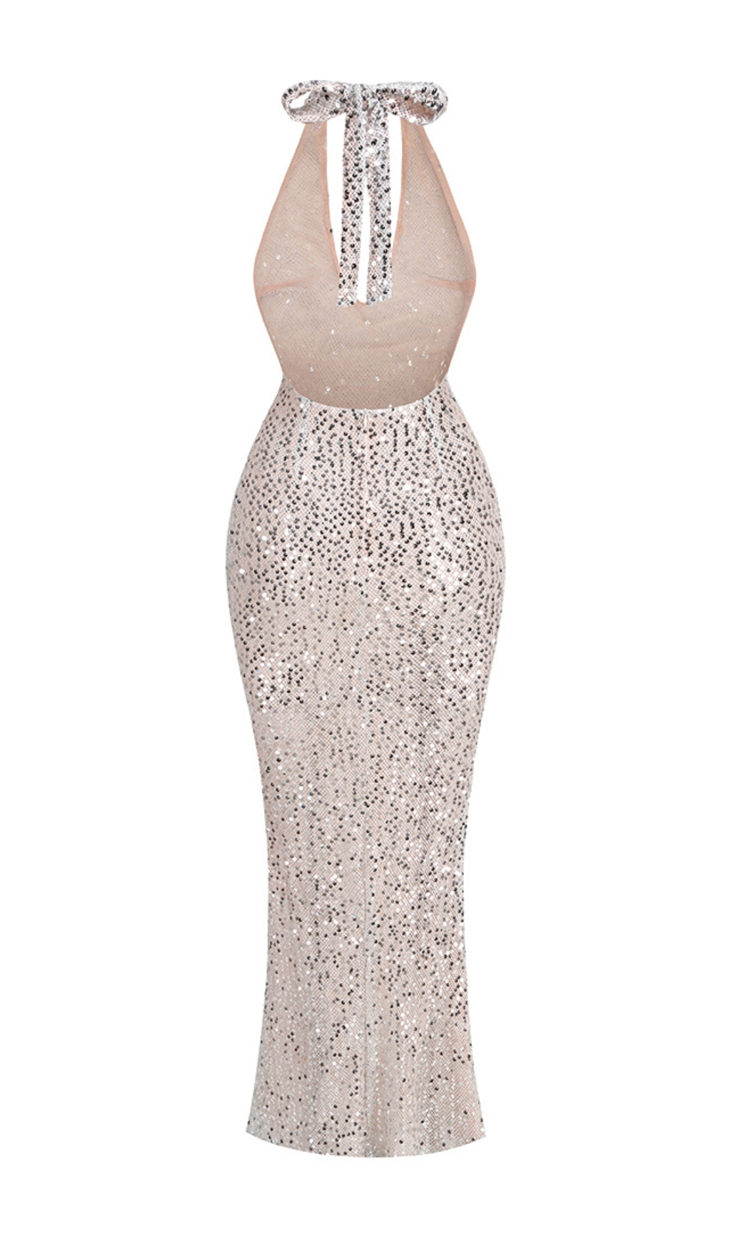 cd490b5ecfbe71c50de7a5f6c8dae9ea.jpg Fashionslee Women Brennen Silver Halter Sequin Backless Maxi Dress
