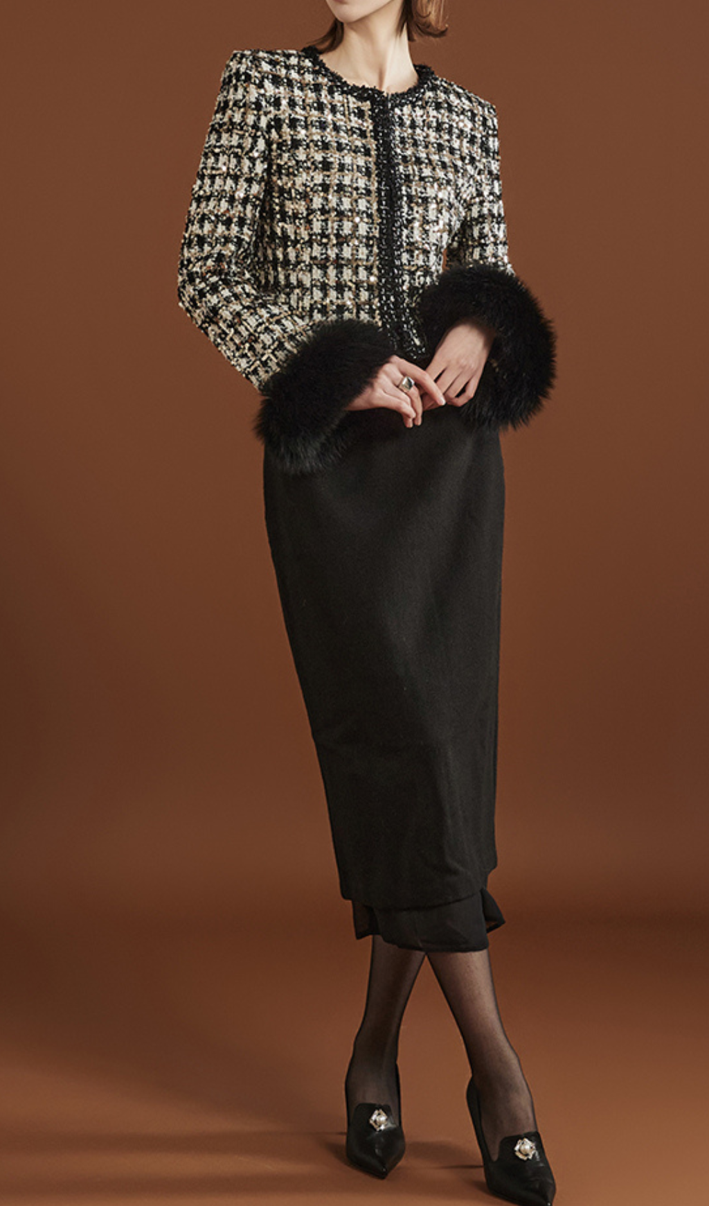 cd5c995667919afd4a15d45c92825568.png Fashionslee Women Asja Spangle Tweed Jacket