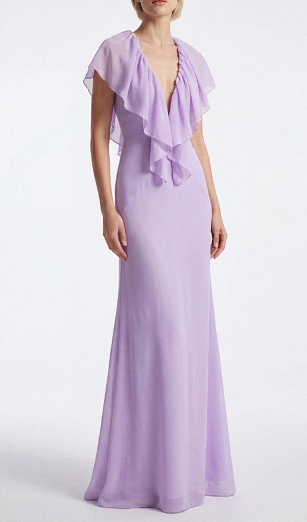 Fashionslee Women Simona Deep V-Neck Backless Maxi Dress in Purple