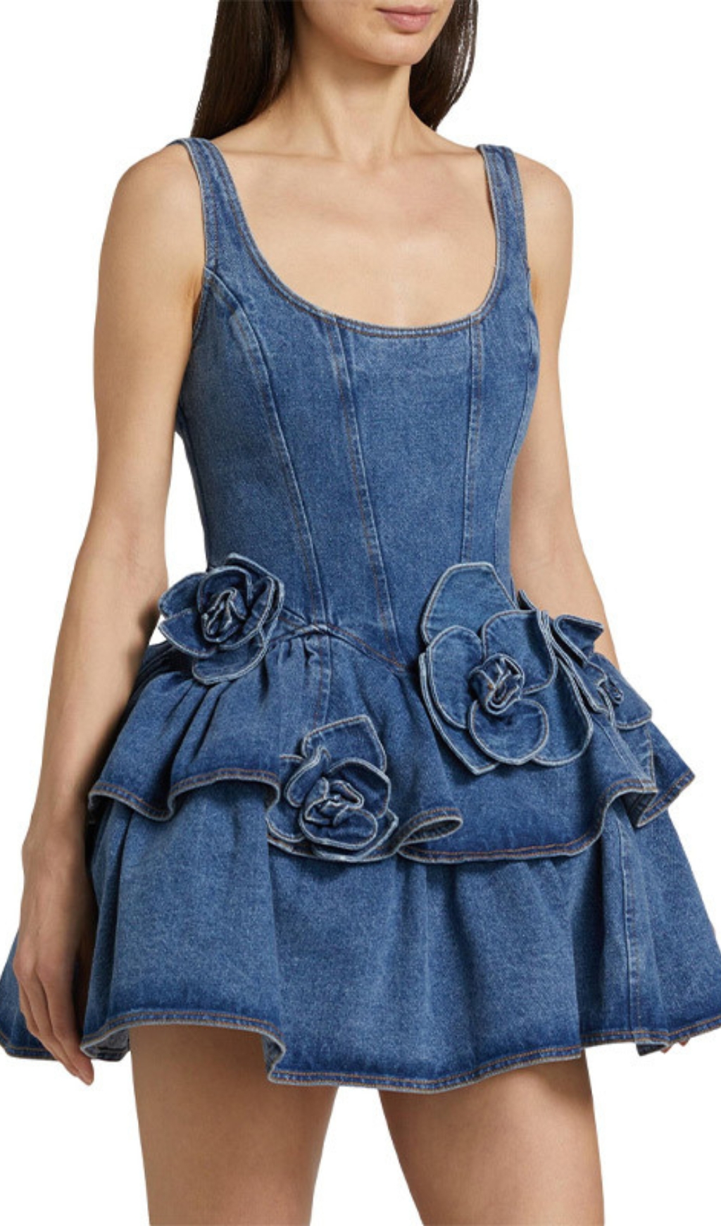 cd84739da6d19fe5888bb1729ef8b5c2.jpg Fashionslee Women Elly Blue Flower Denim Mini Dress