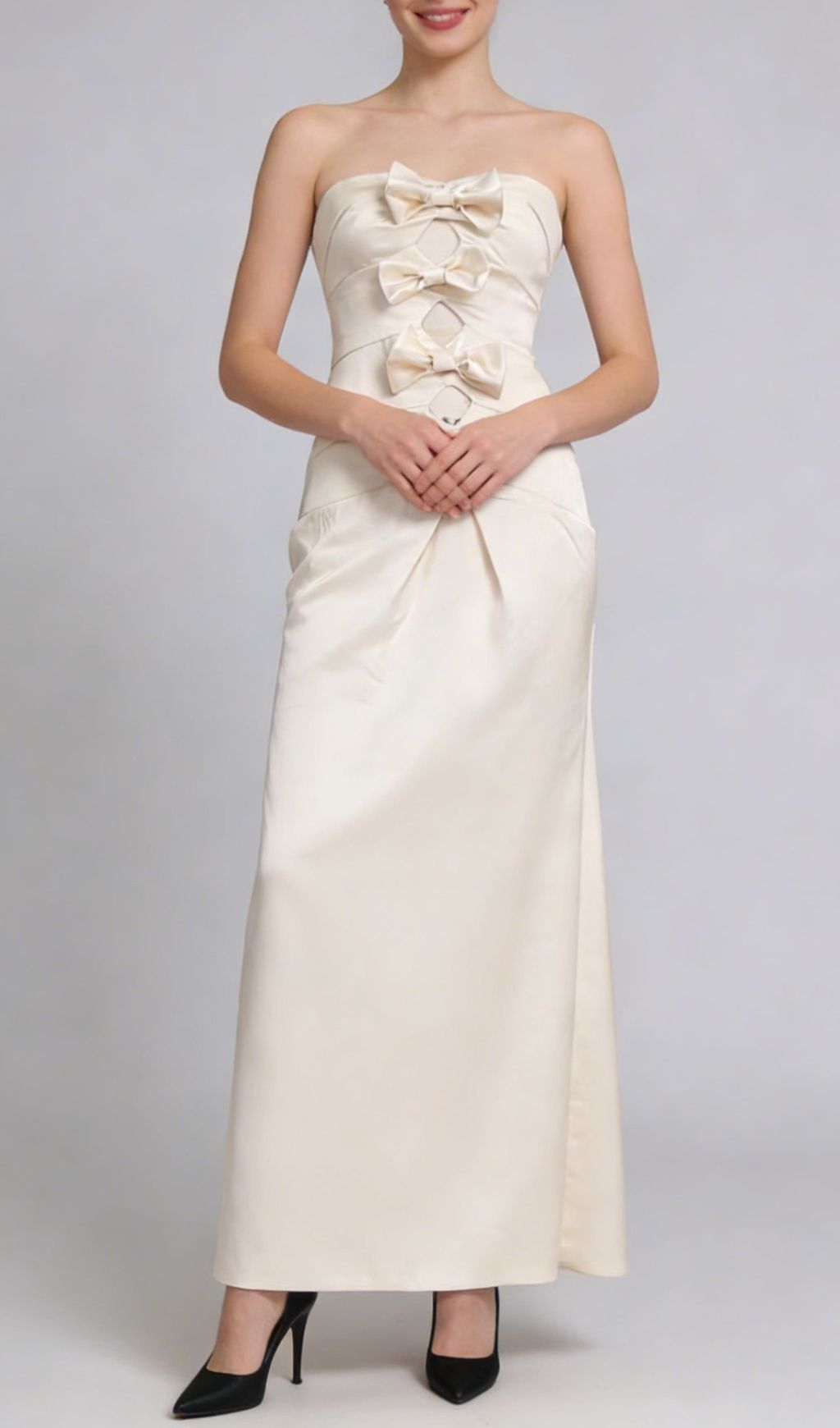 cd91c5c288d14853a758ac50c970fddd.jpg Fashionslee Women Jenielle Strapless Bow Midi Dress