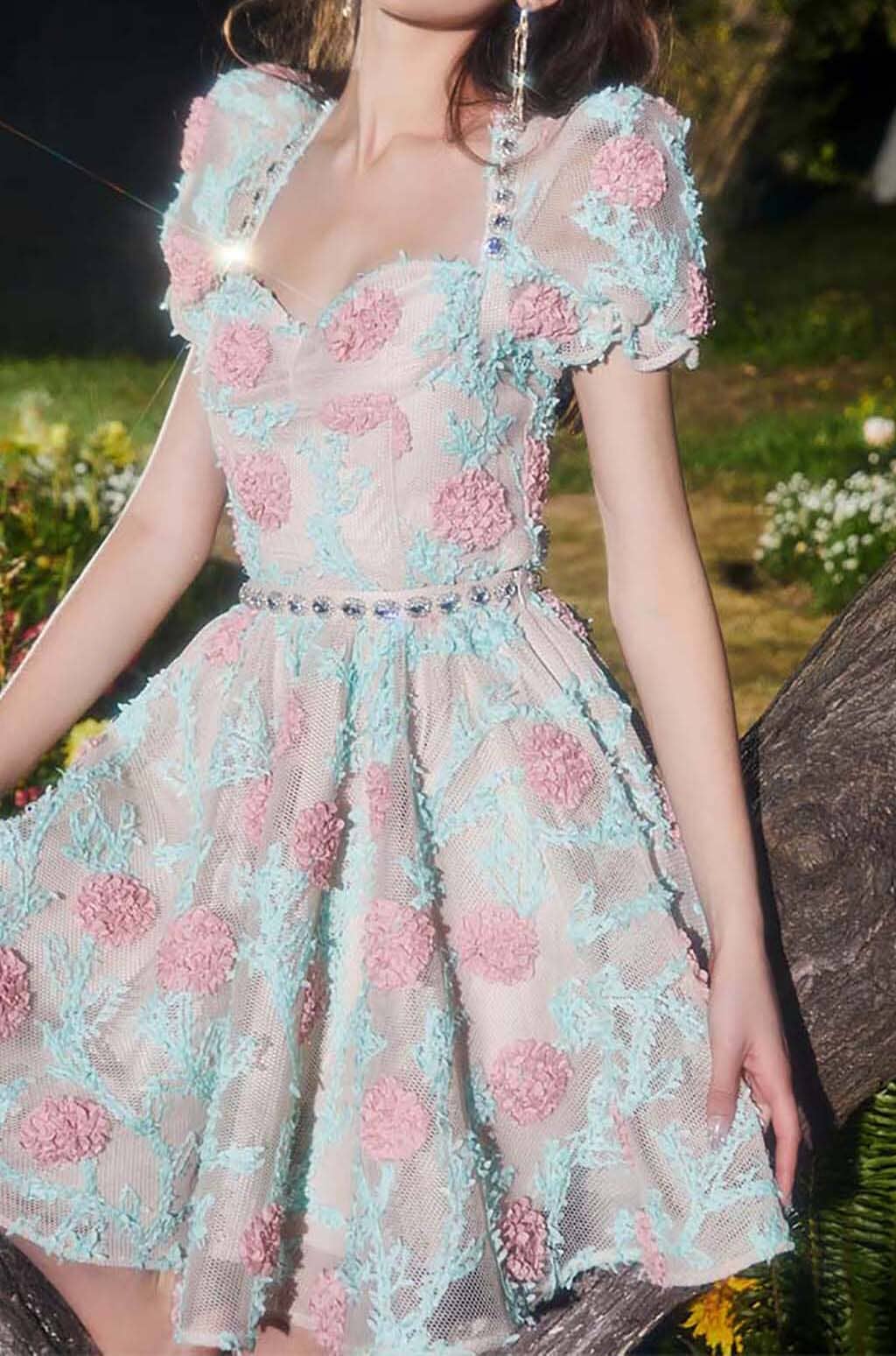Fashionslee Women Appliquéd Lace Embroidered Two Piece In Blue