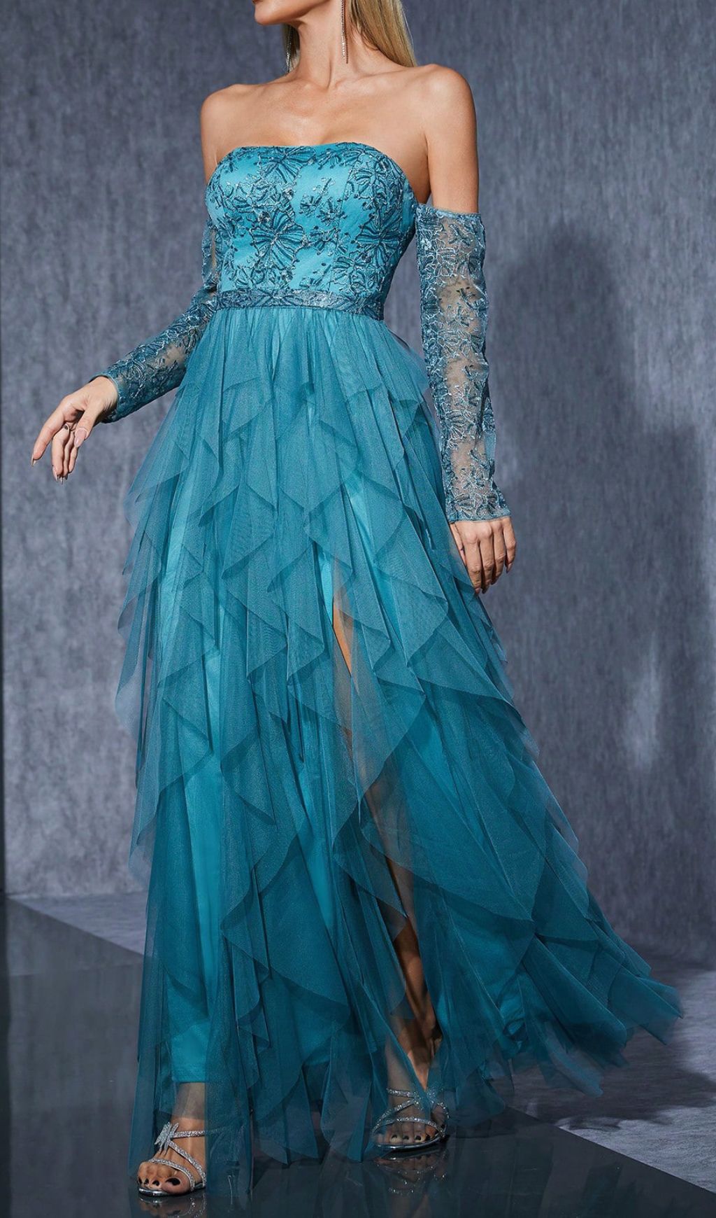 cdd6f324f4963220c6fa9cc4b0419a85.jpg Fashionslee Women Hamako Off-Shoulder Mesh Maxi Dress