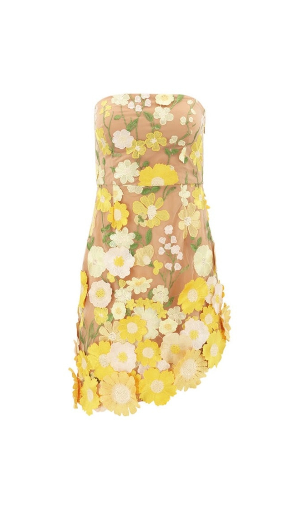 cde843532a30b76705fccb42a57b3c24.jpg Fashionslee Women Destinee Yellow Flower Embellished Mini Dress