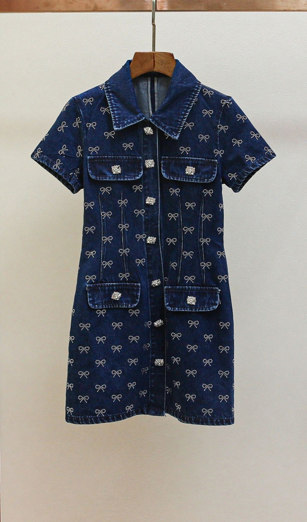 TRENDING DENIM BOW MINI DRESS - OWNCI TRENDING DENIM BOW MINI DRESS - OWNCI