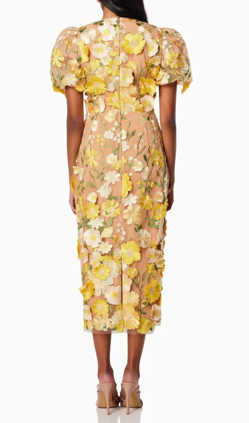 Fashionslee Women Aliya 3D Flower Midi Dress