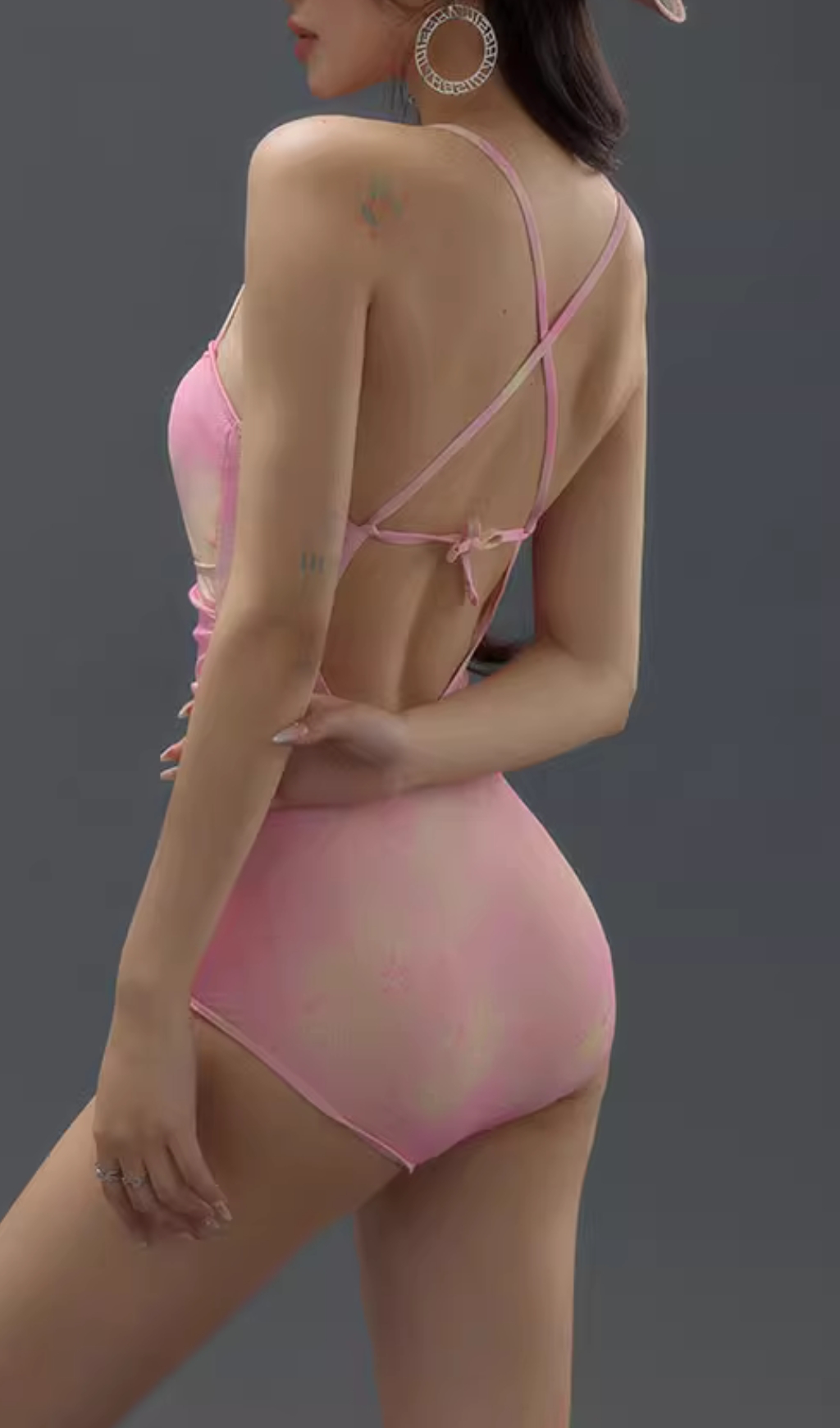 Fashionslee Women Duy Pink One-Piece Swimsuit