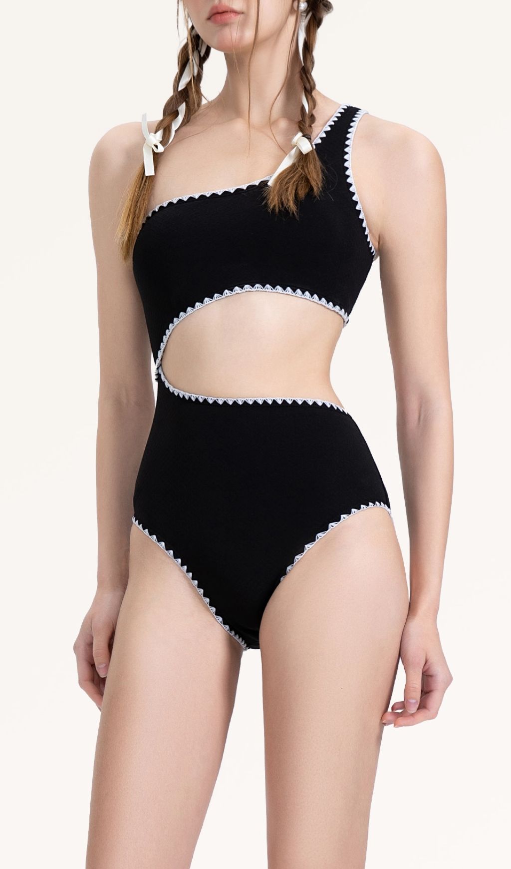 Fashionslee Women Garance Black Cutout One-Piece Swimsuit