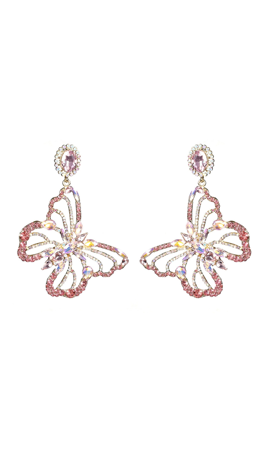 cecd9cce5527907db4202de8e5a4c9d3.jpg Fashionslee Women Dong Rhinestone Butterfly Earrings