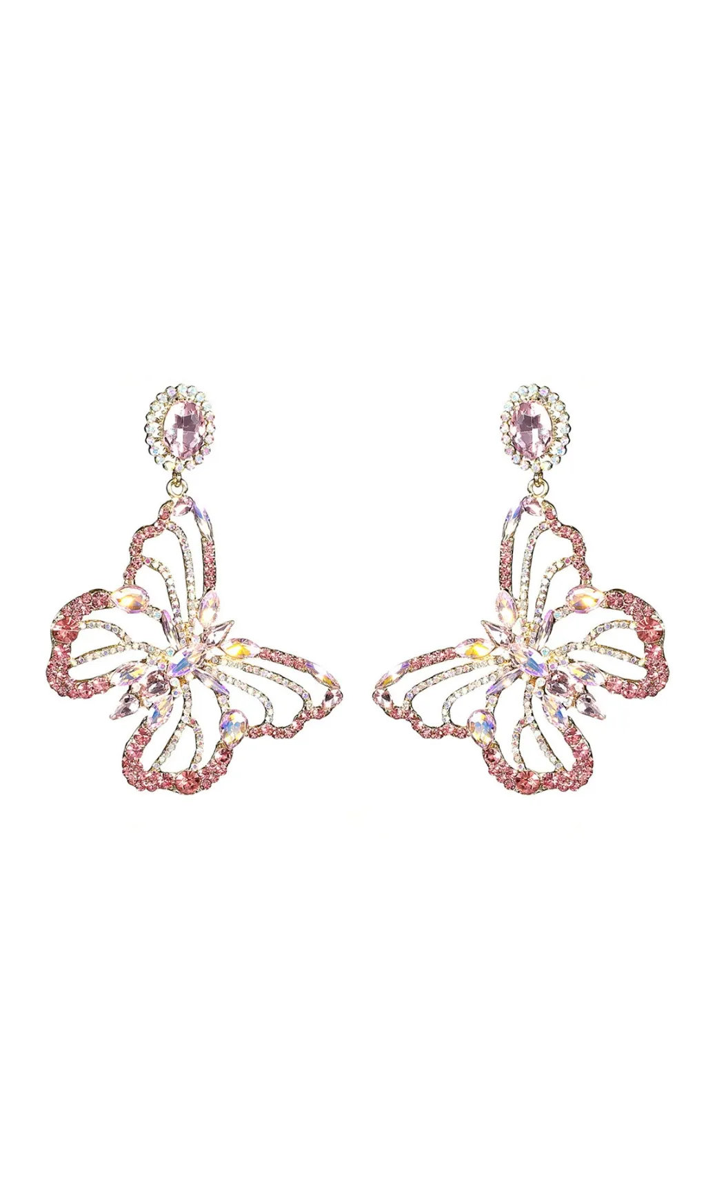 VIRAL RHINESTONE BUTTERFLY EARRINGS - AESTHETIC
