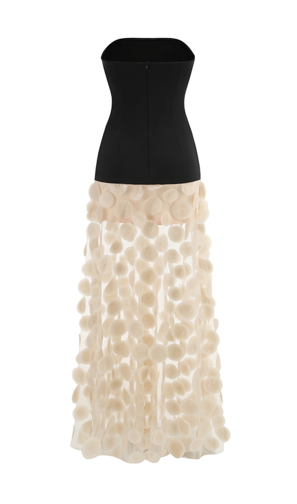 cef553bdd3e77802984d511df9bb8e2c.jpg Fashionslee Women Duffy Strapless Mesh Dot Maxi Dress