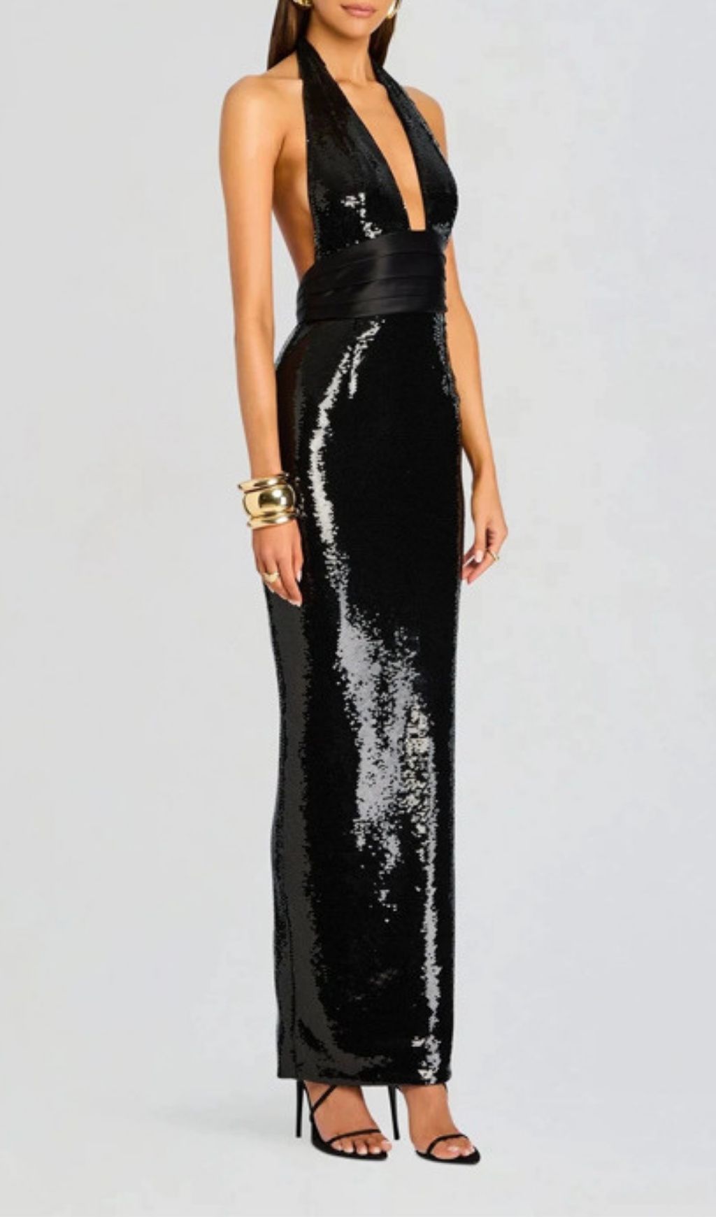 cf2e266a7a37c770ce538b673aa557b1.jpg Fashionslee Women Keva Black Halter Sequin Maxi Dress