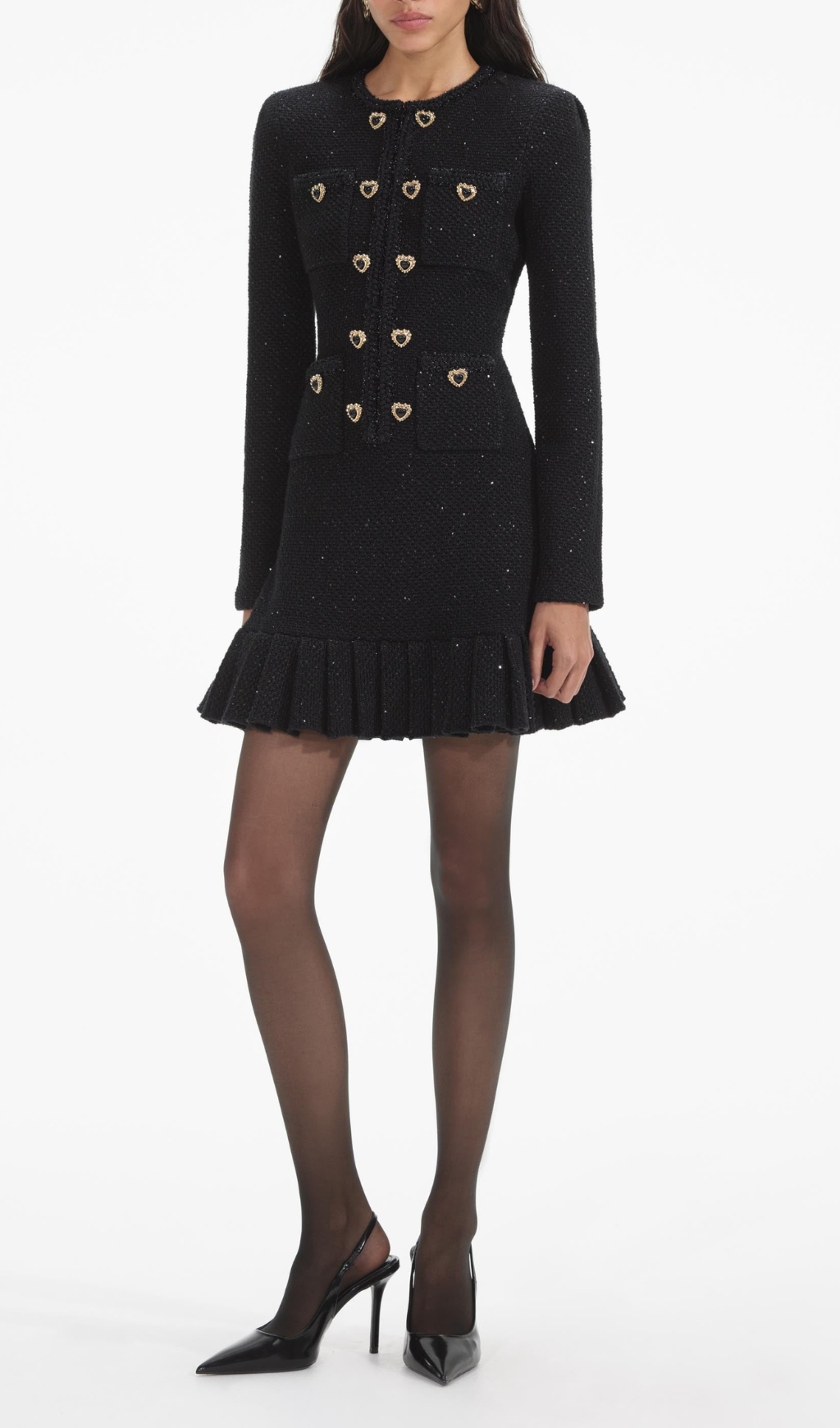 cfa558f9b4a922495970b1a30452de41.jpg Fashionslee Women Black Buttoned Long Sleeve Knit Mini Dress
