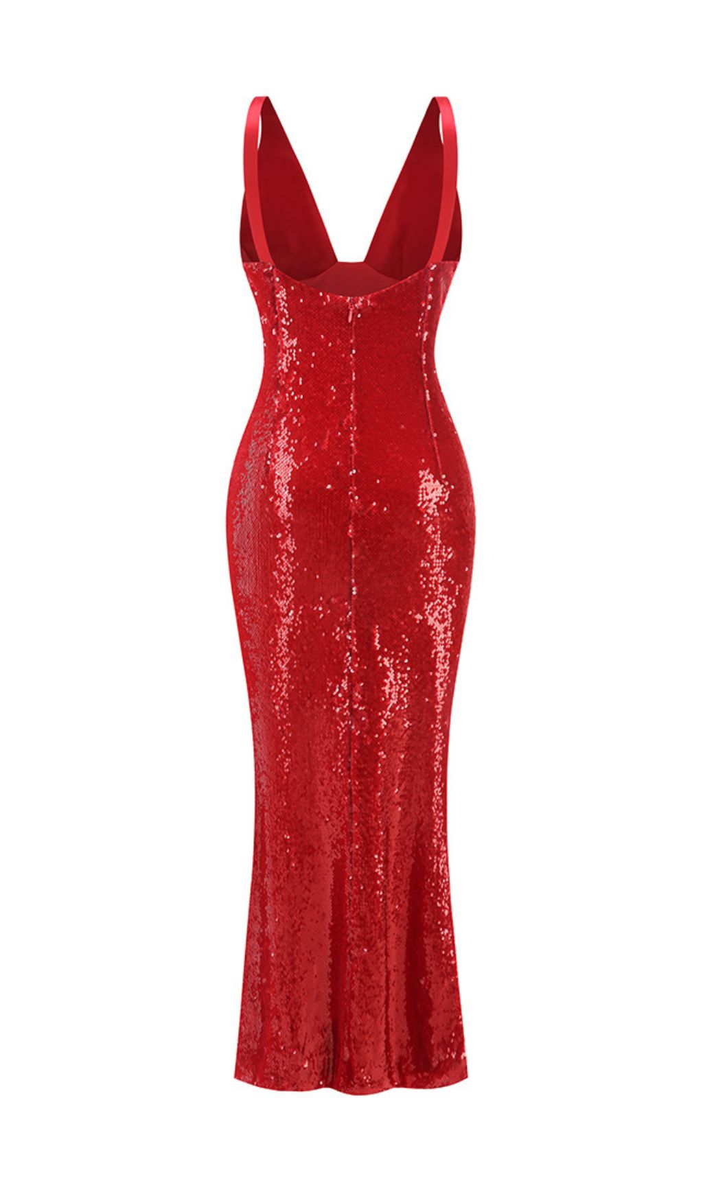 Fashionslee Women Jin Red Sequin Maxi Dress