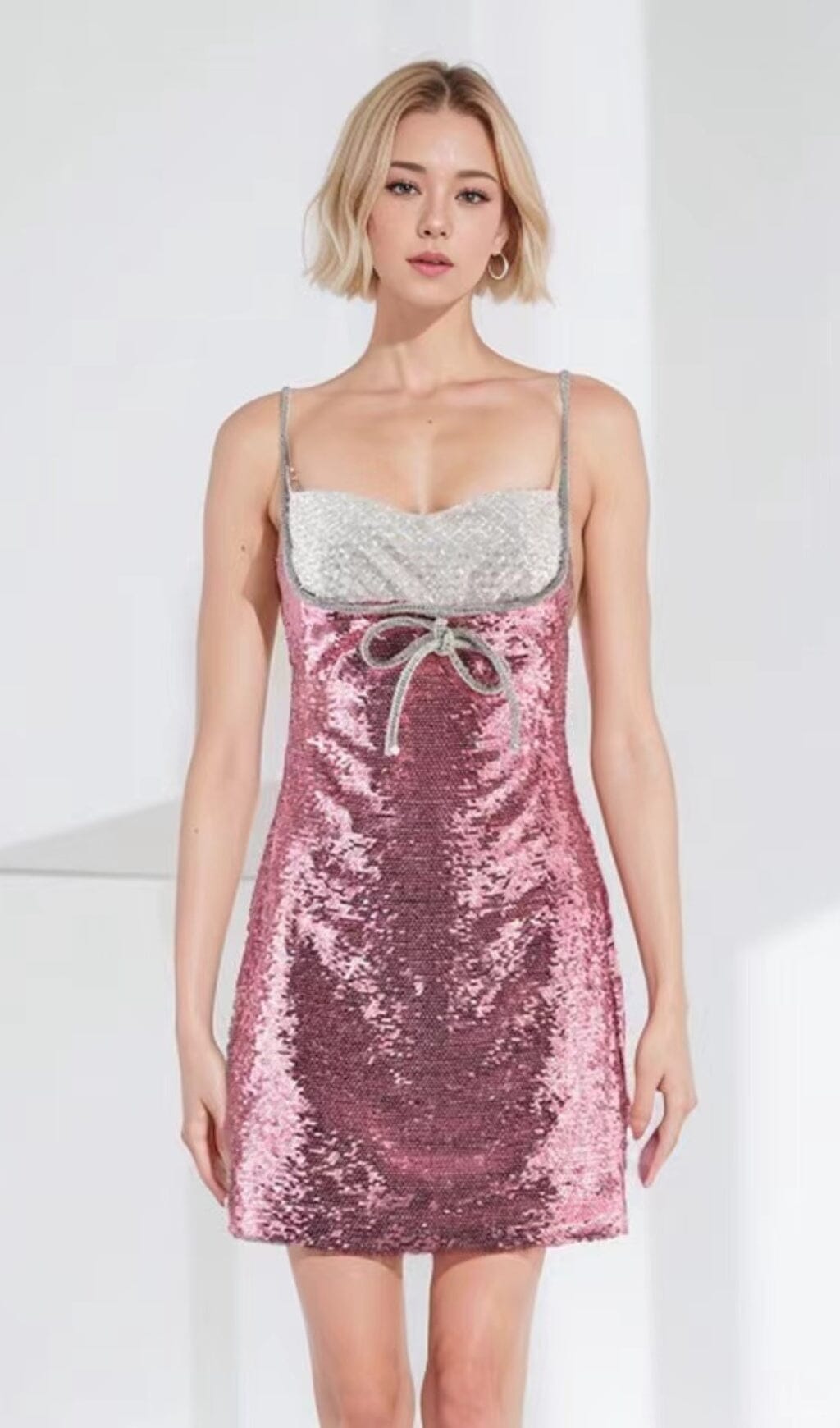 Fashionslee Women Adella Embellished Sequin Mini Dress