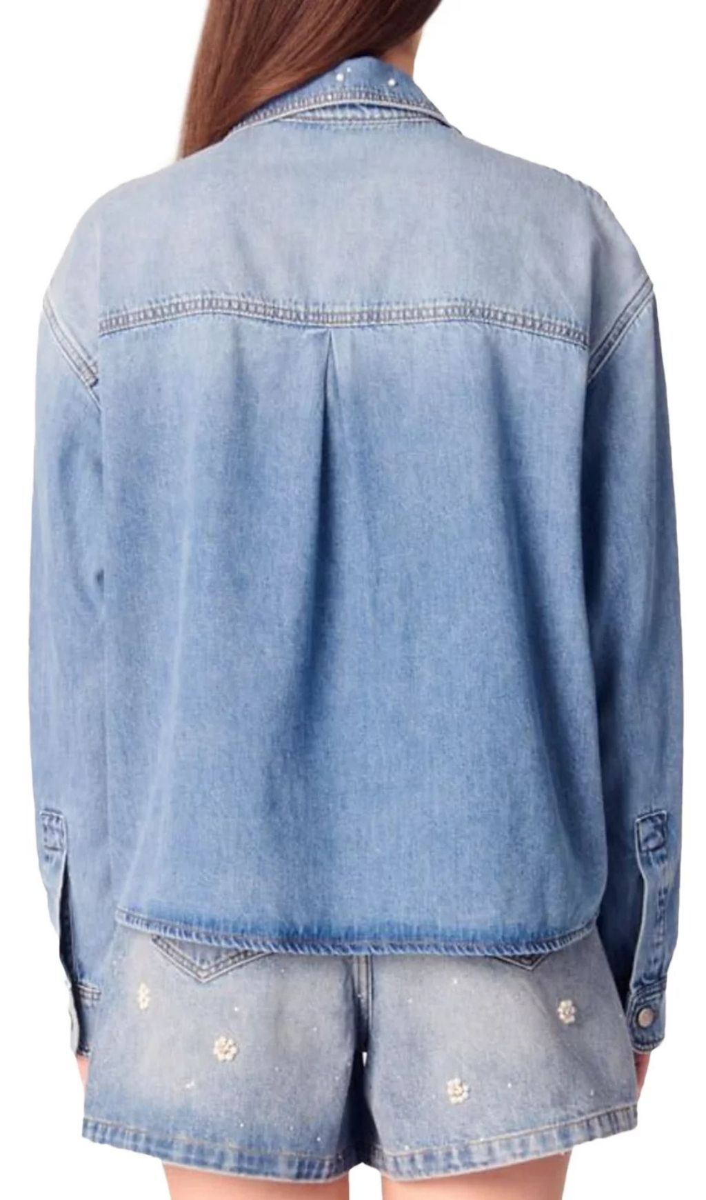 VINTAGE BEADED DENIM SHIRT – TRENDING AESTHETIC - OWNCI VINTAGE BEADED DENIM SHIRT – TRENDING AESTHETIC - OWNCI