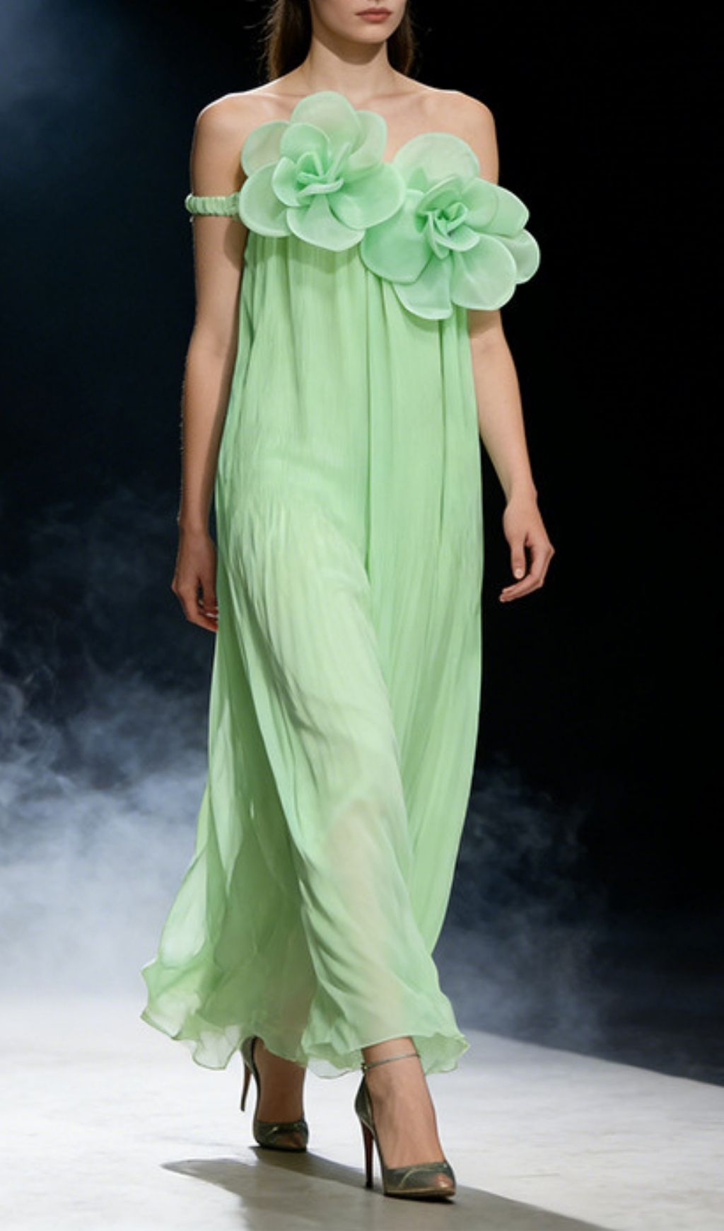 Fashionslee Women Keyah Green Flower Maxi Dress