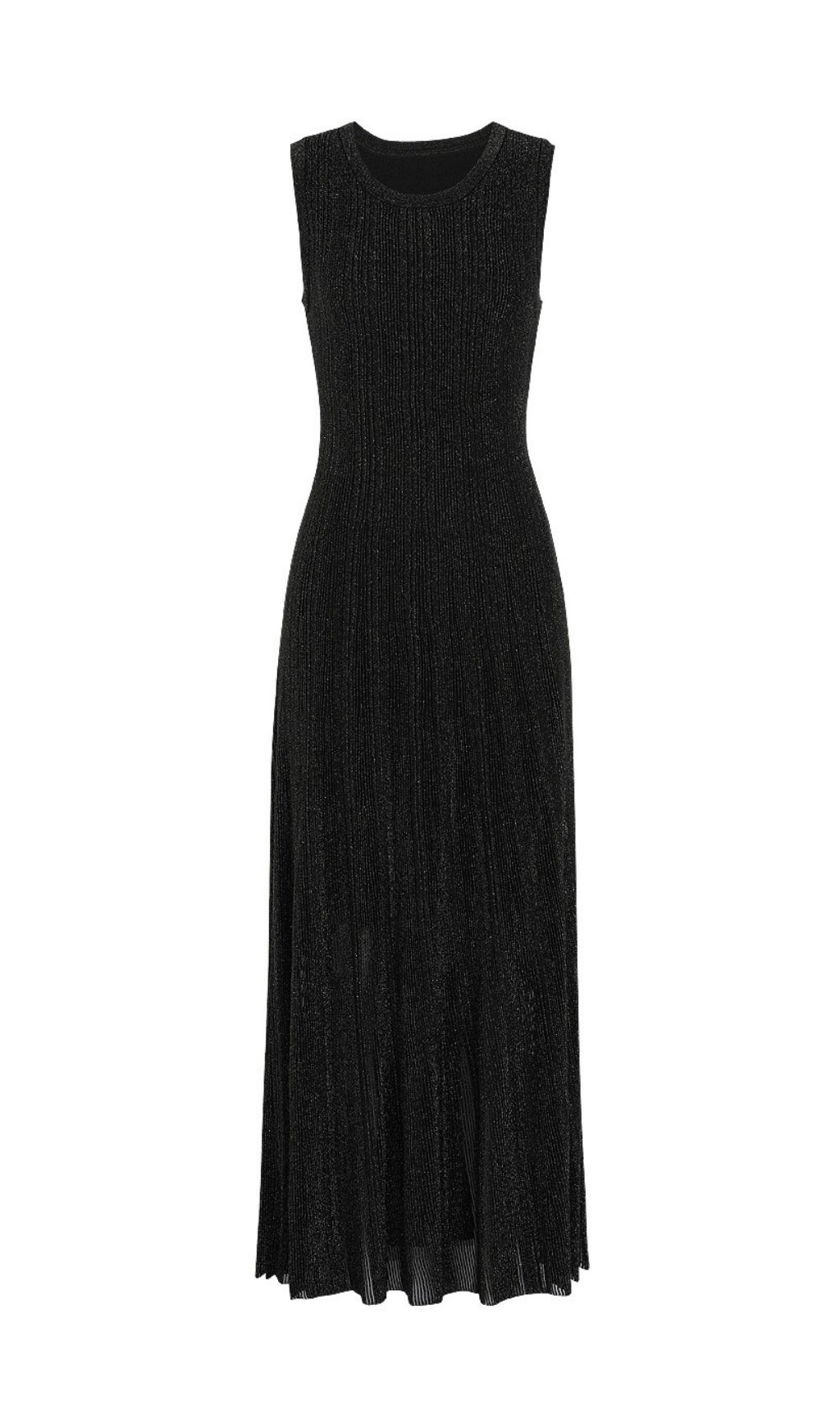 Fashionslee Women Kiandra Black Sleeveless Knit Maxi Dress