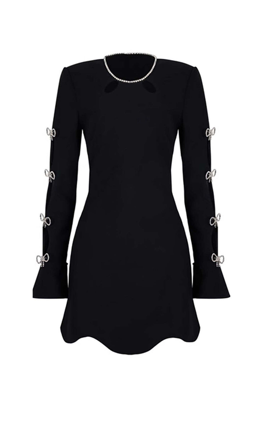 d03c60569d35bd7b09cd57cf22c7e2de.jpeg Fashionslee Women Rhinestone Bow-Embellished Mini Dress In Black