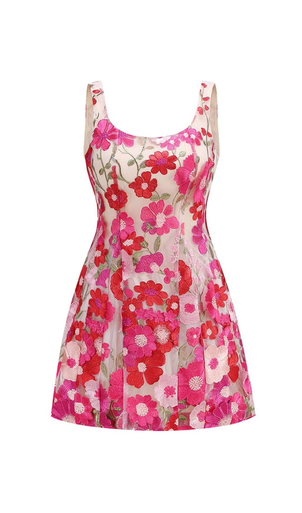 Fashionslee Women Boyko Hot Pink Floral A Line Mini Dress