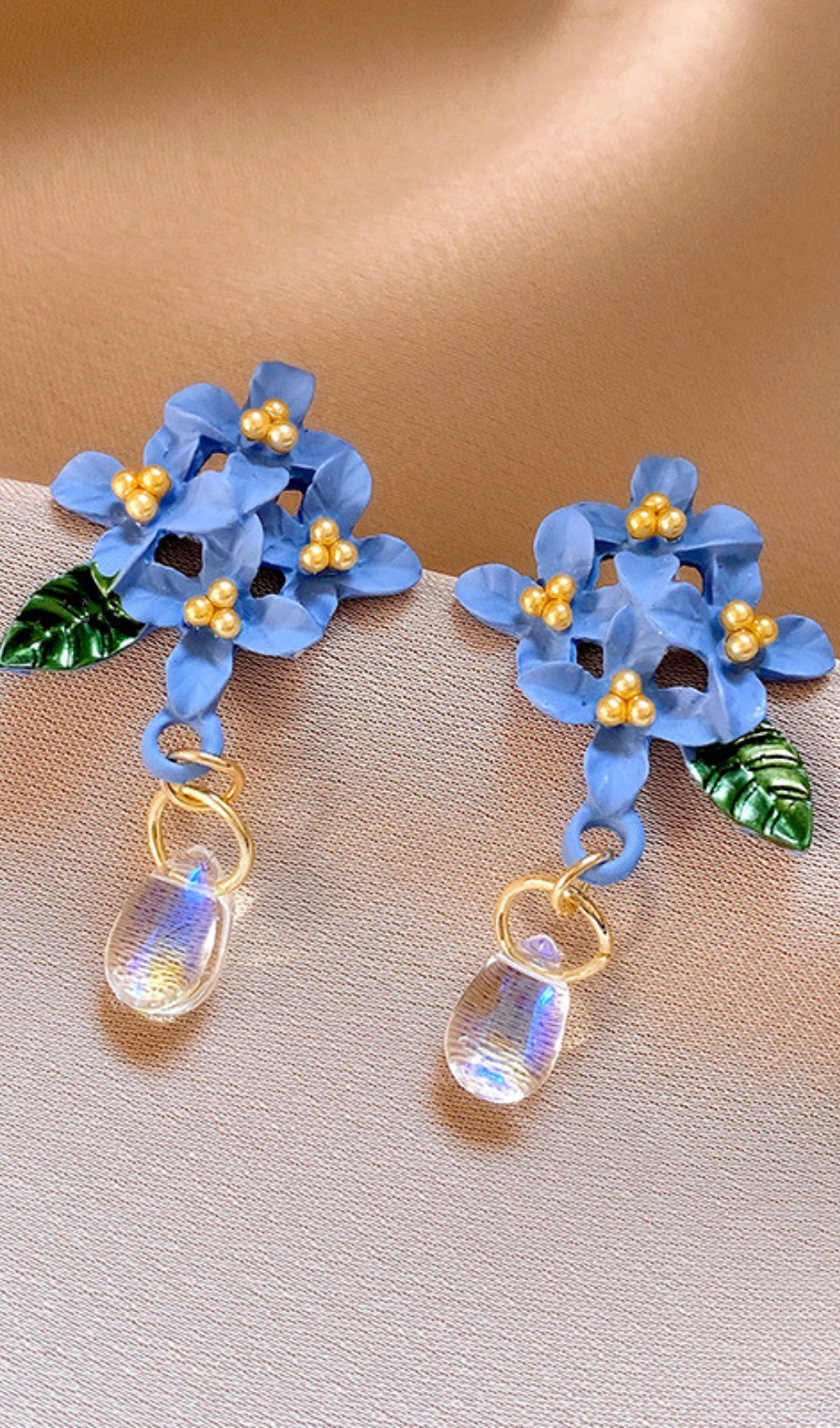 Fashionslee Women Dulcinea Blue Flower Earrings