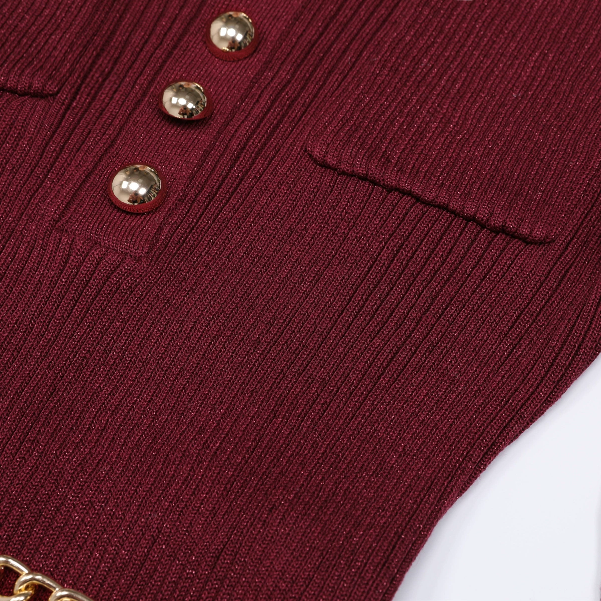 d0b366f953a0fd9f30f6c62710d4aaa5.webp Fashionslee Women Kimani Wine Knit Long Sleeve Dress With Chain