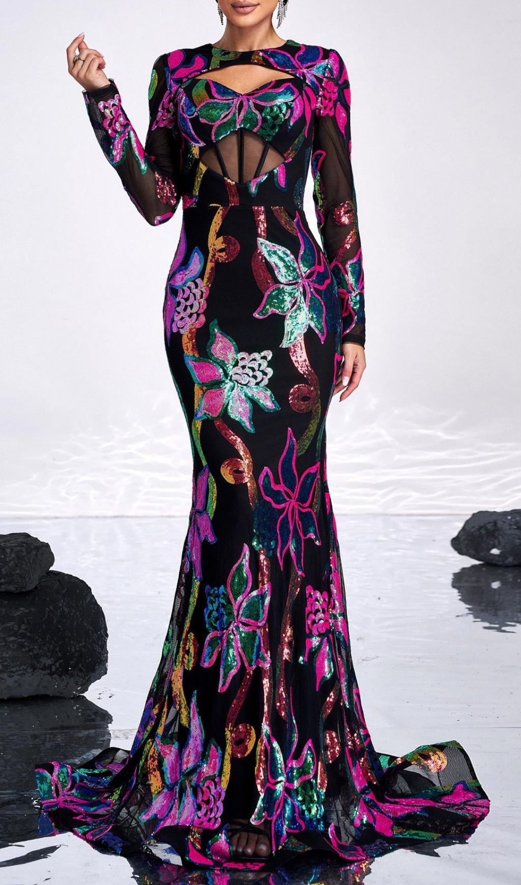 d0b99ac12e81f9841fff6741a2df1b53.jpg Fashionslee Women Carman Long Sleeve Flower Sequin Gown