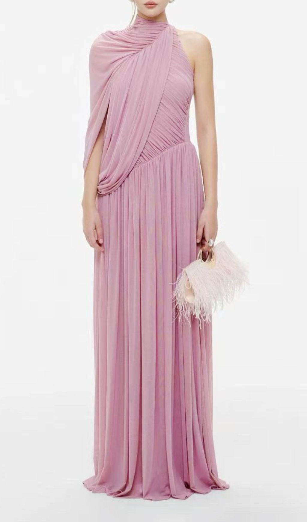 d0eb1a1d48cf9784753bb21ded3ef1e1.jpg Fashionslee Women Kennedi Irregular Shoulder Ruched Maxi Dress