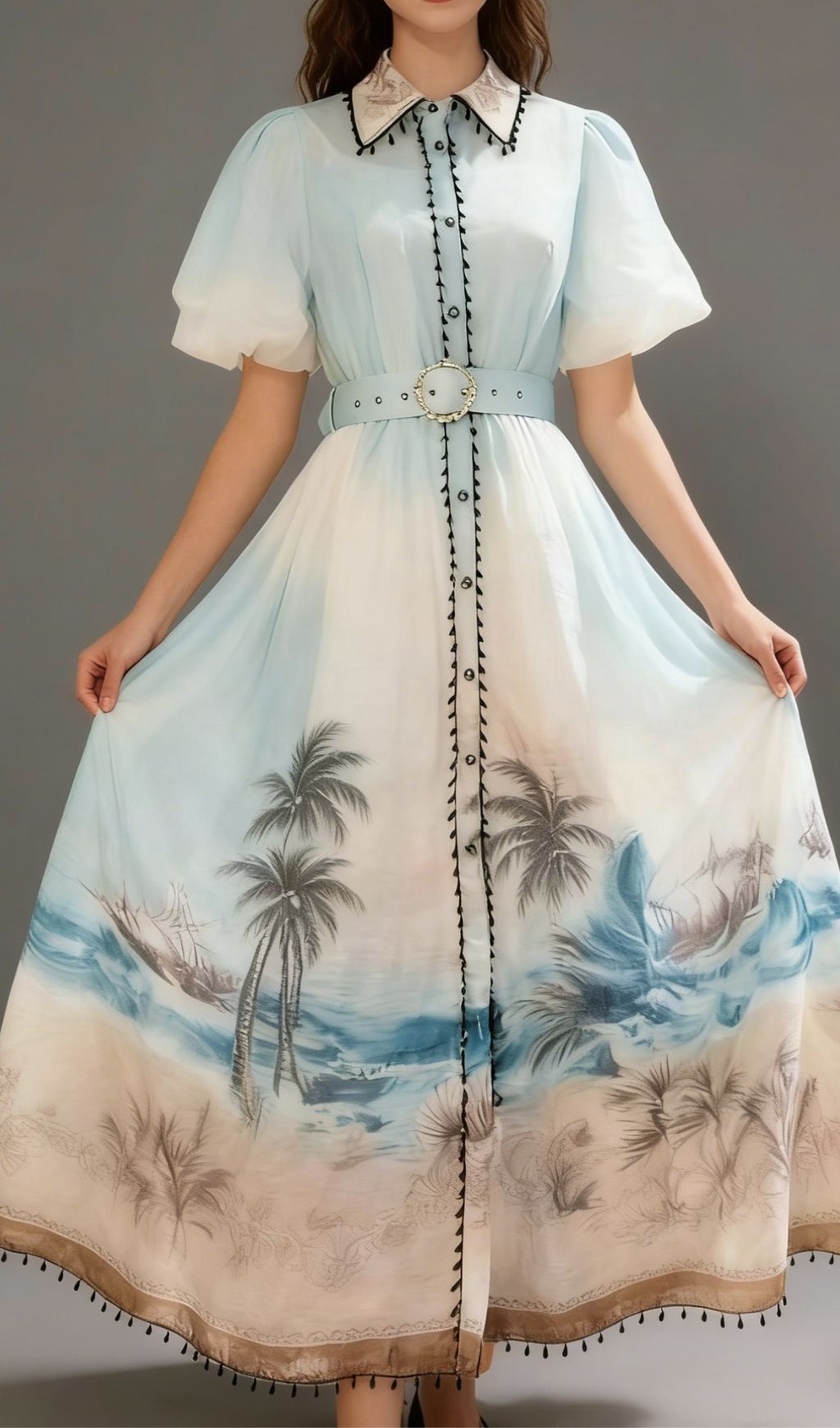 d106ecdcdd83c7aab863fd3cd4688879.jpg Fashionslee Women Karrie Blue Printed Maxi Dress
