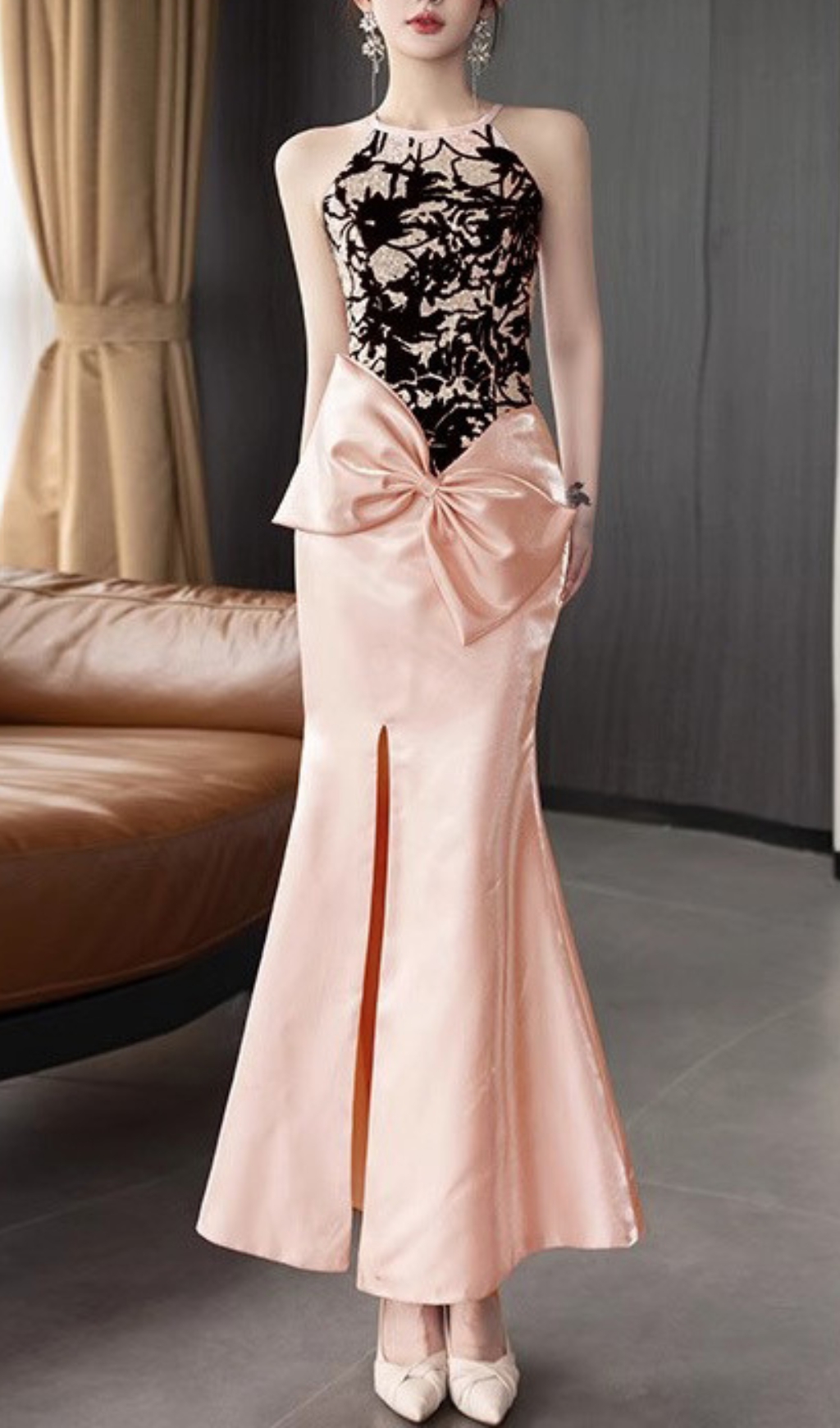 d11710acca79c4ed0b683d83ce44bbd1.jpg Fashionslee Women Earleen Pink Bow Maxi Dress