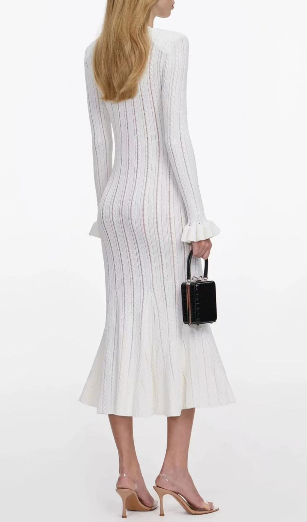 Fashionslee Women Kayce Long Sleeve Knit Midi Dress