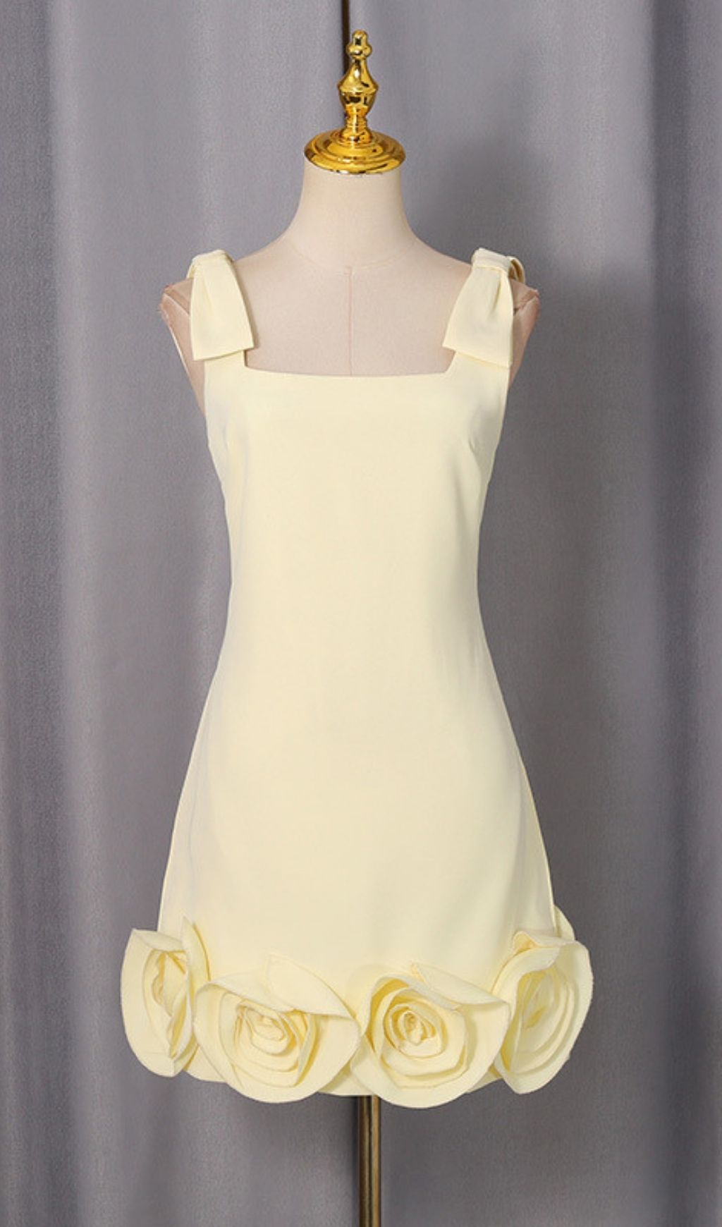 Fashionslee Women Havily Yellow Flower Mini Dress