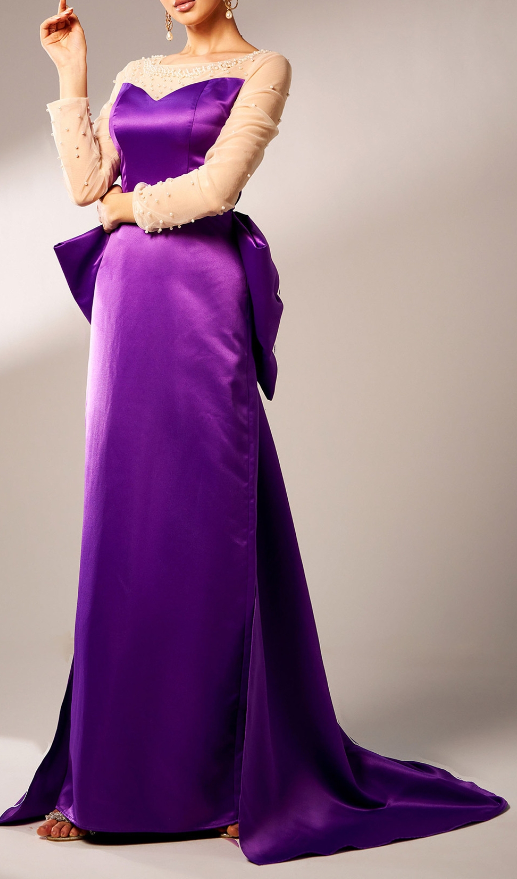 d13d3094baf7e9d8bd479ed9a3f1bb9e.jpg Fashionslee Women Cawny Purple Bow Long Sleeve Maxi Dress