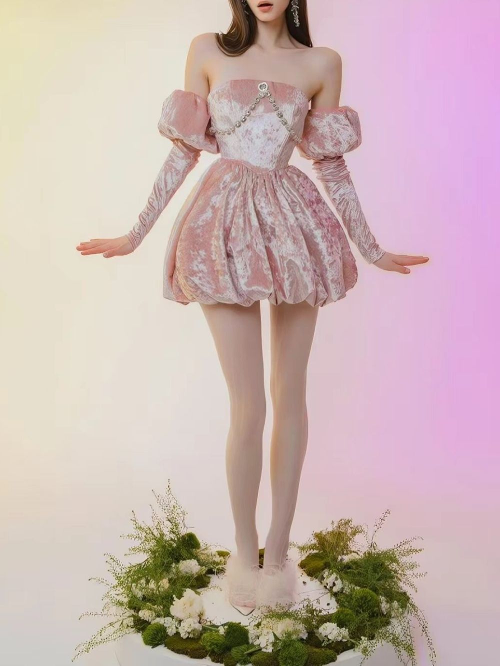 TRENDING VELVET MINI DRESS IN PINK - OWNCI TRENDING VELVET MINI DRESS IN PINK - OWNCI