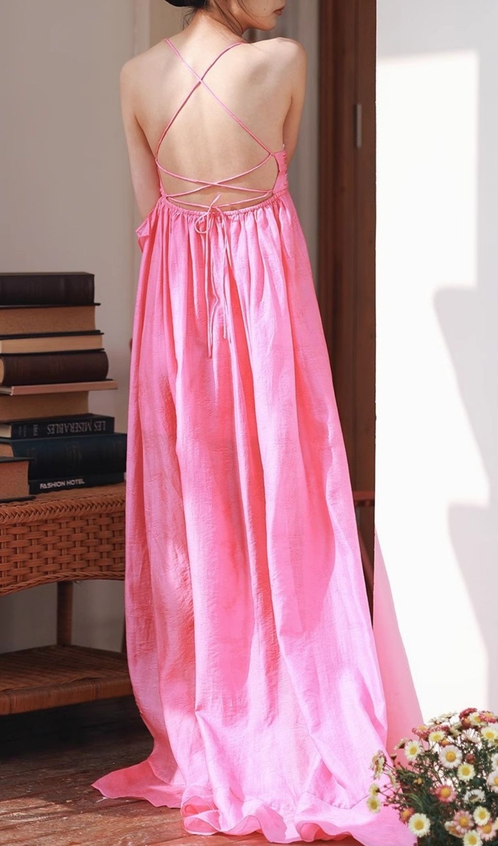 Fashionslee Women Keyah Pink Strappy Sequin Maxi Dress