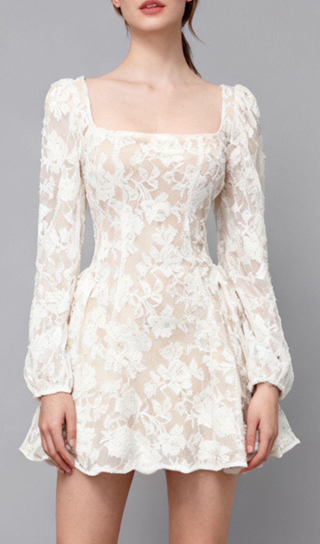 Fashionslee Women Ilithyia Lace Long Sleeve Mini Dress