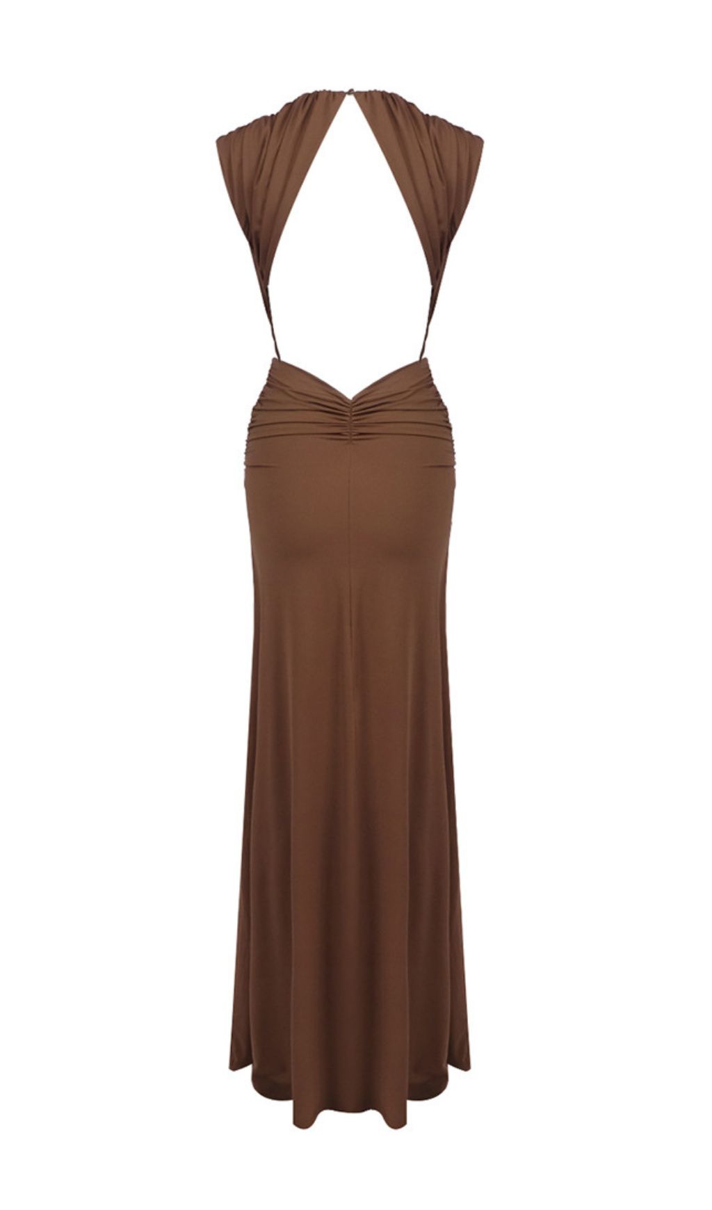 d1e50a5cfaf02593ce2d5abaa8df9714.jpg Fashionslee Women Joselyn Coffee Deep V-Neck Maxi Dress