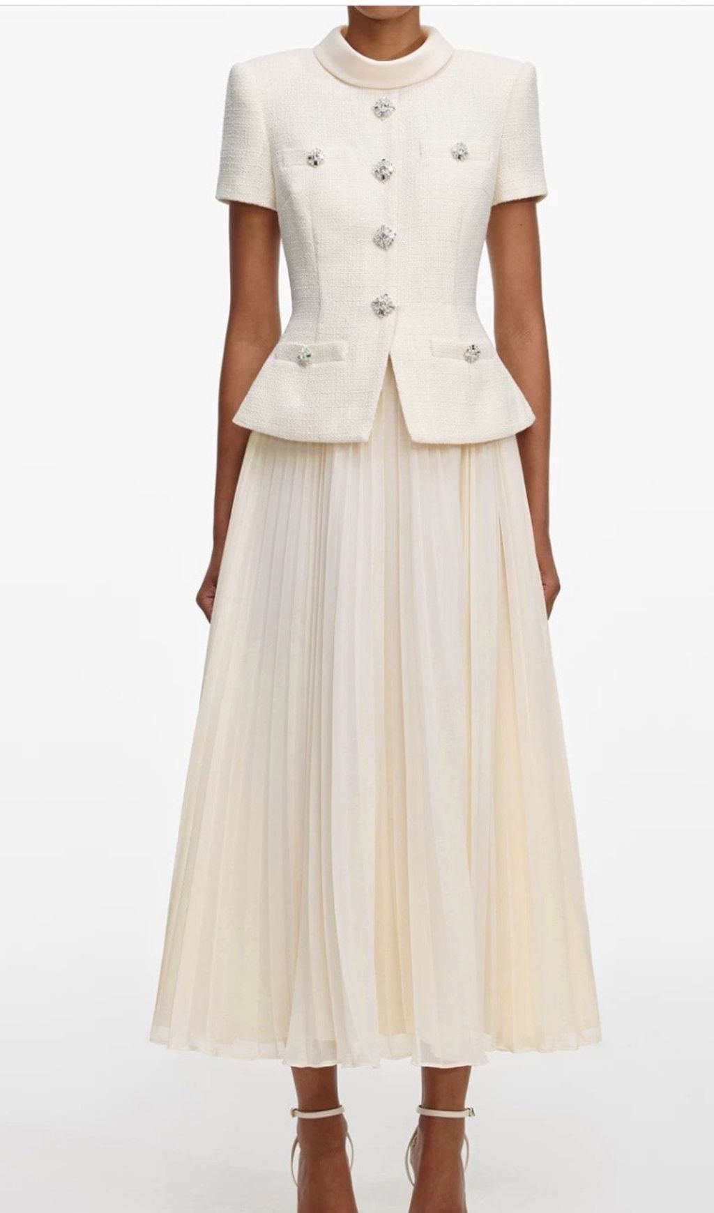 Fashionslee Women Keili Apricot Pleated Two-Piece Set
