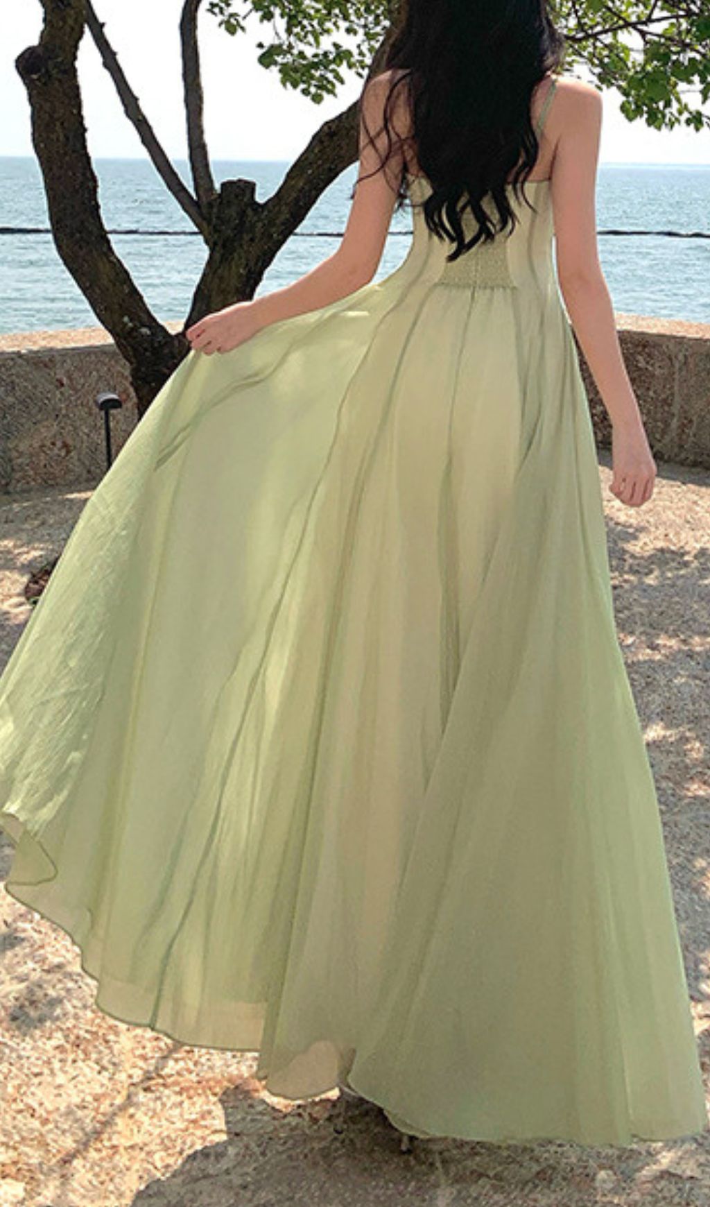 Fashionslee Women Fala Green Strappy Maxi Dress